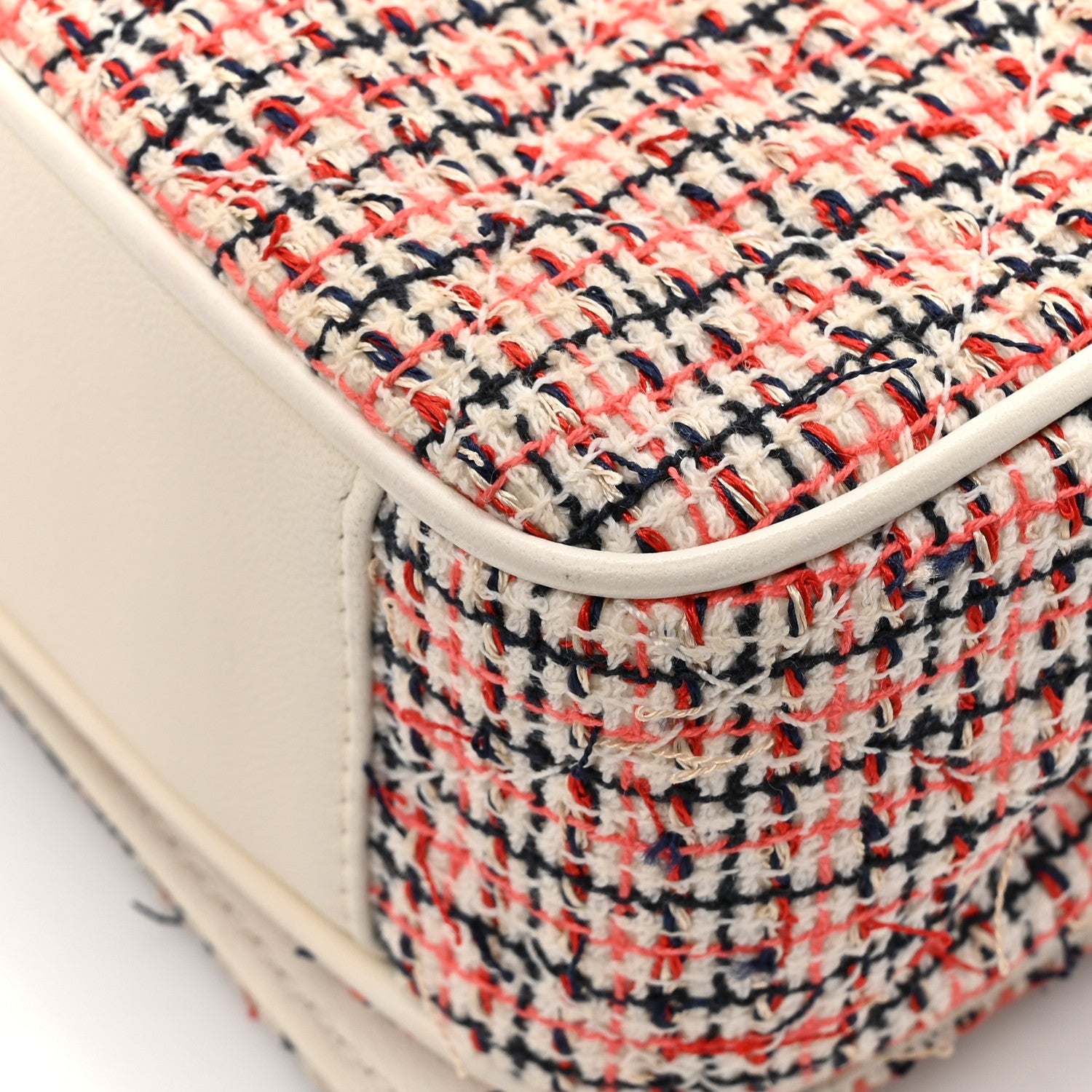 Tweed CC Mania Flap Bag Black Red White