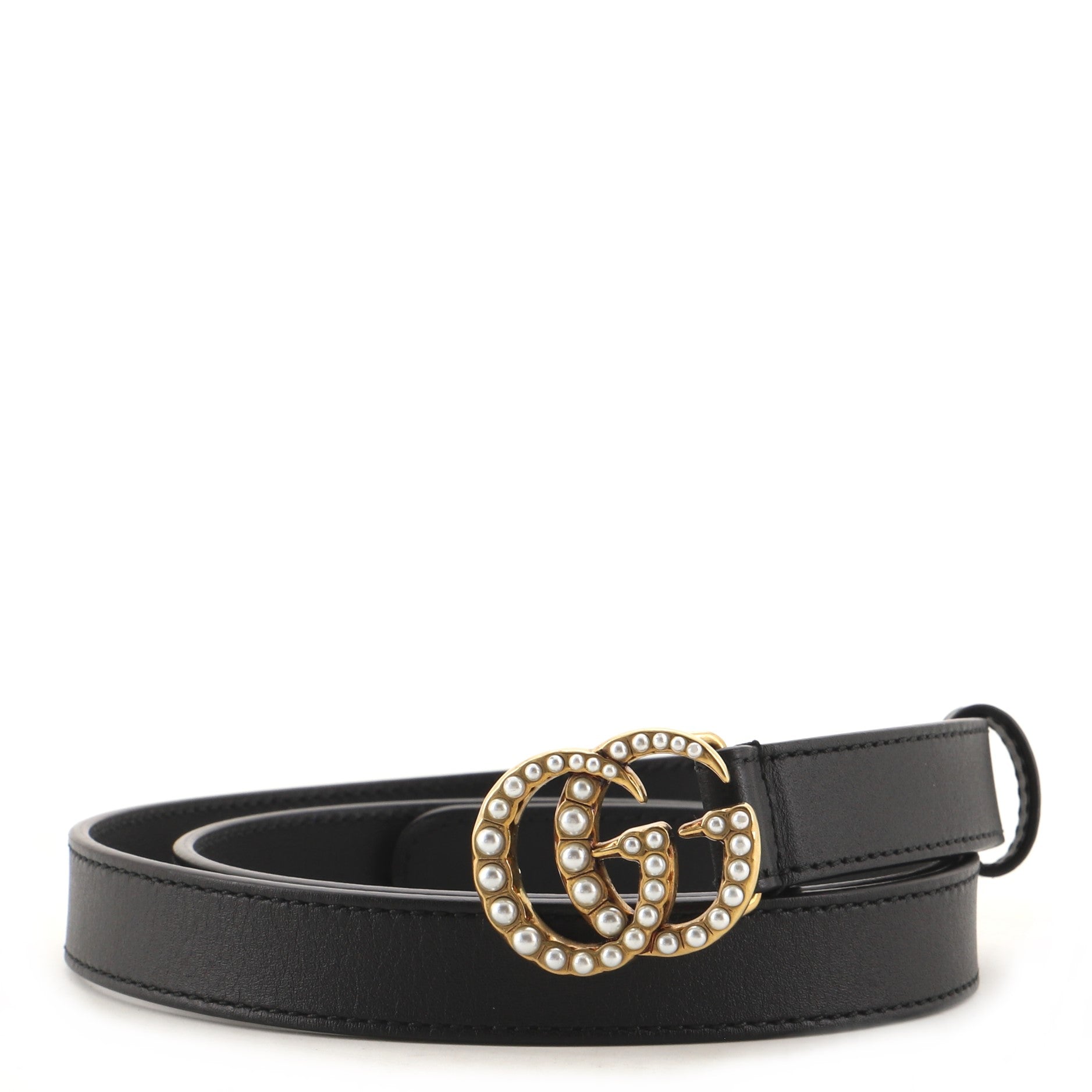 Pearly GG Marmont Belt Leather Thin 85