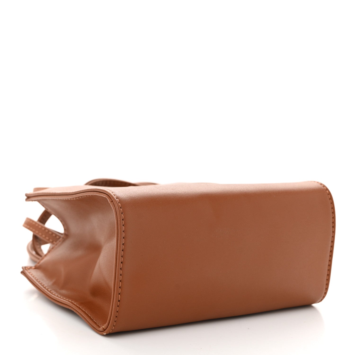Vegan Leather Small Shopping Bag Tan