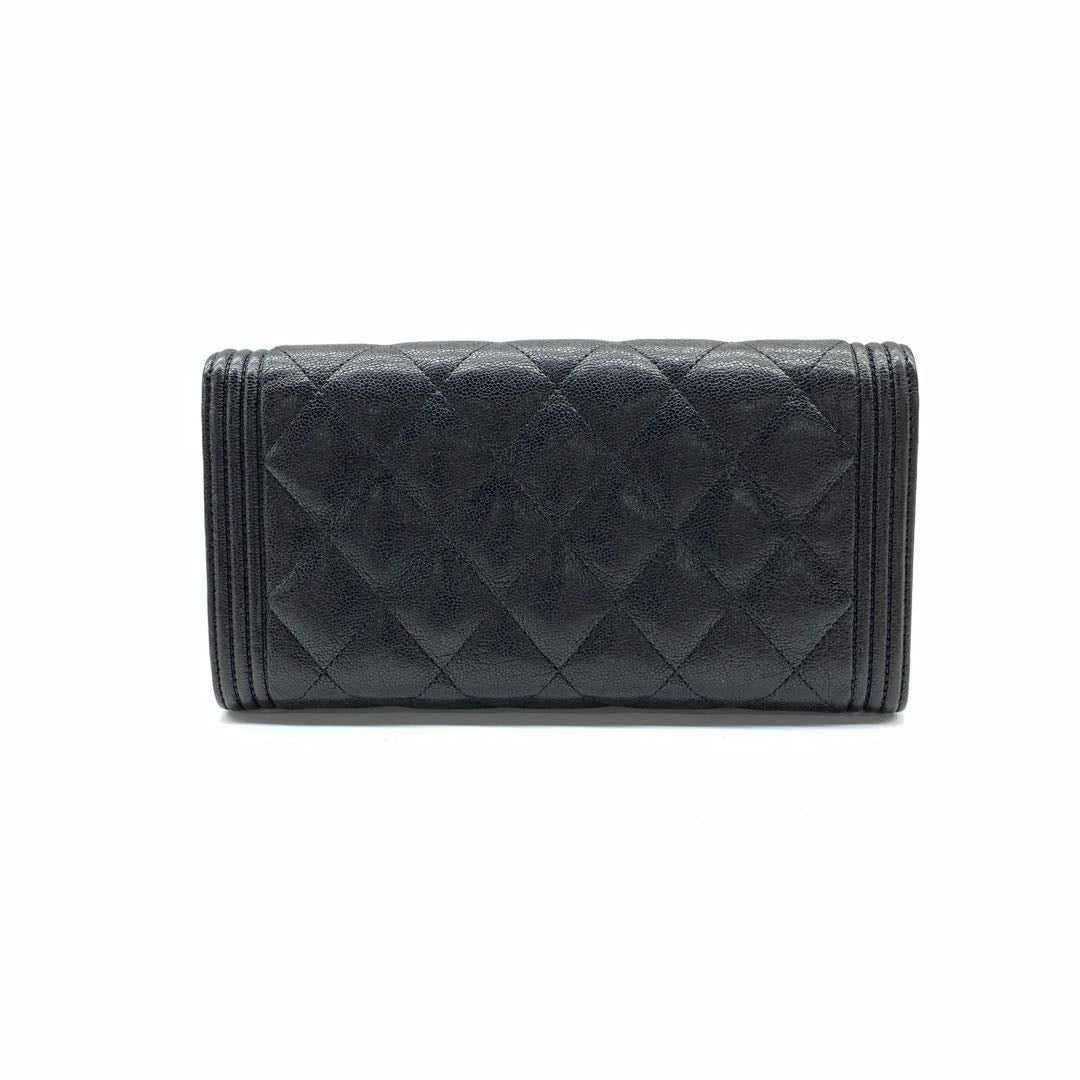 Chanel Boy Caviar Long Wallet