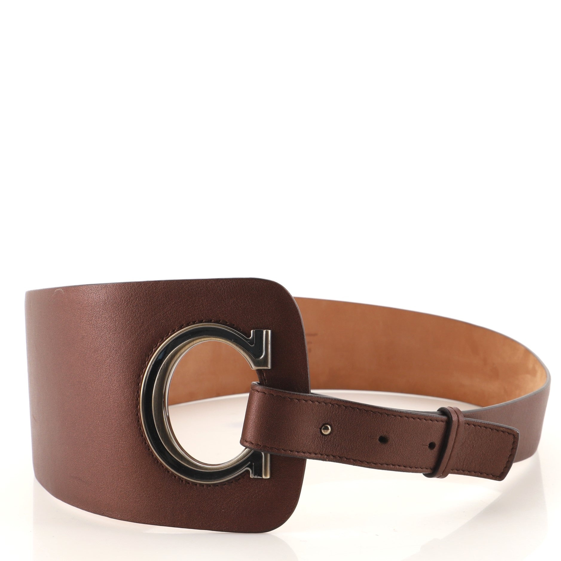 Gancini Waist Belt Leather Wide 90