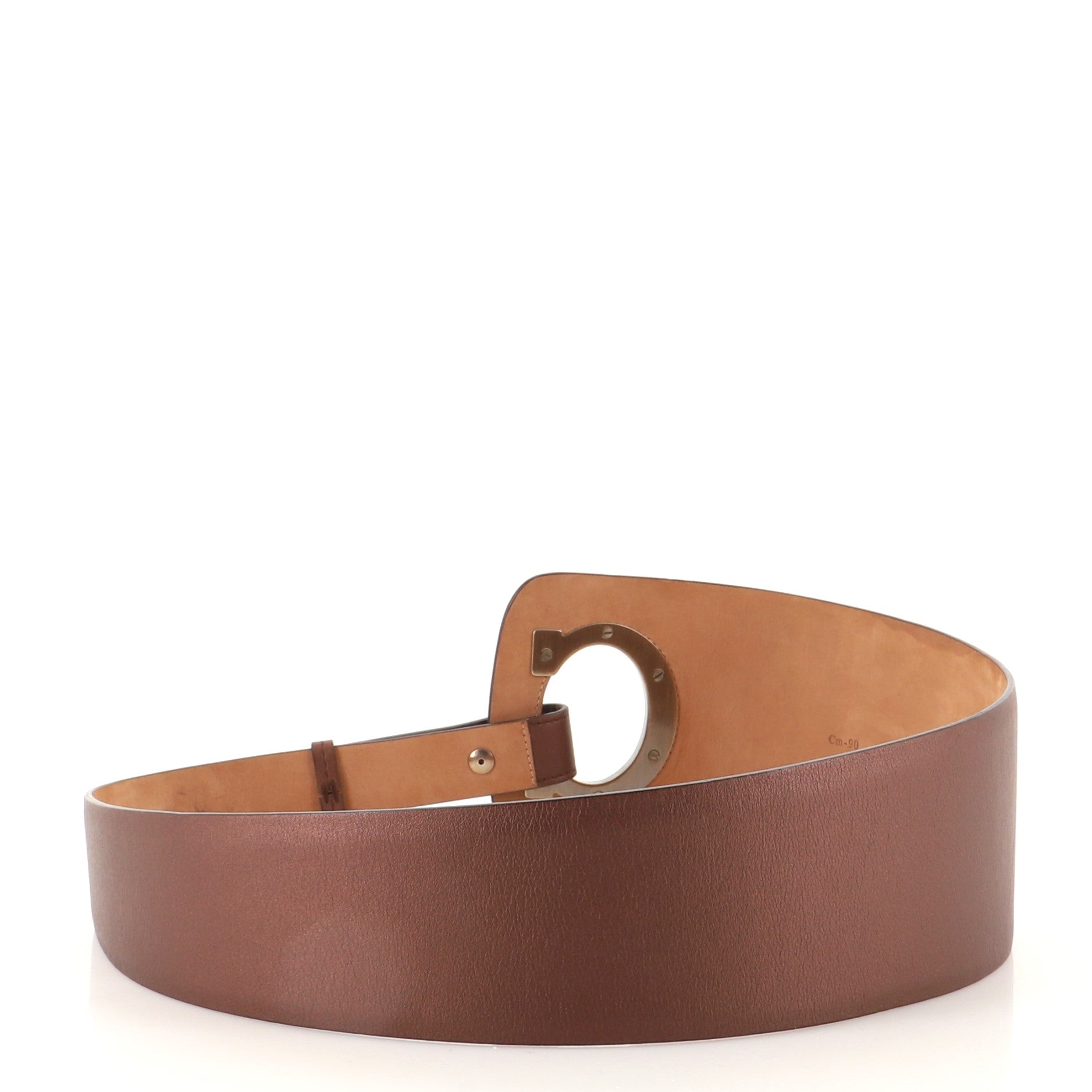 Gancini Waist Belt Leather Wide 90