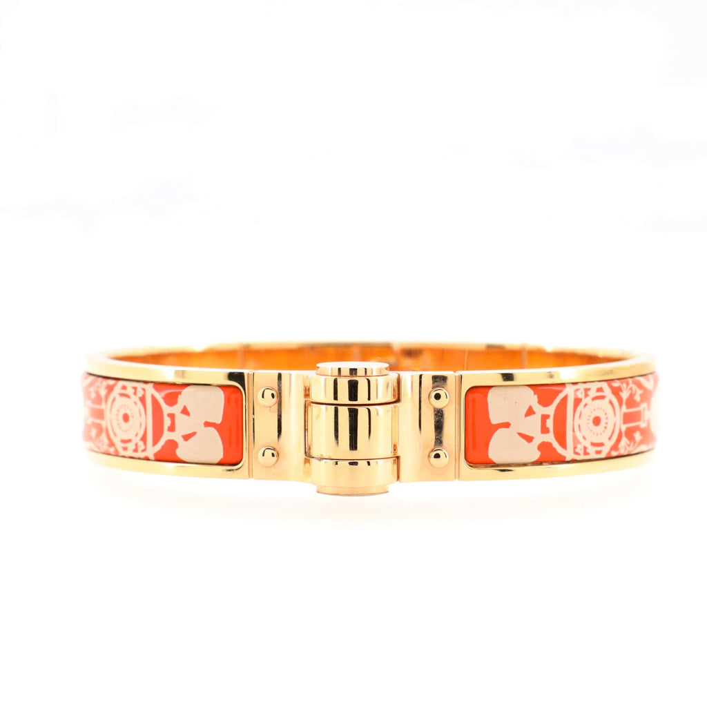 Hinged Bracelet Printed Enamel Thin