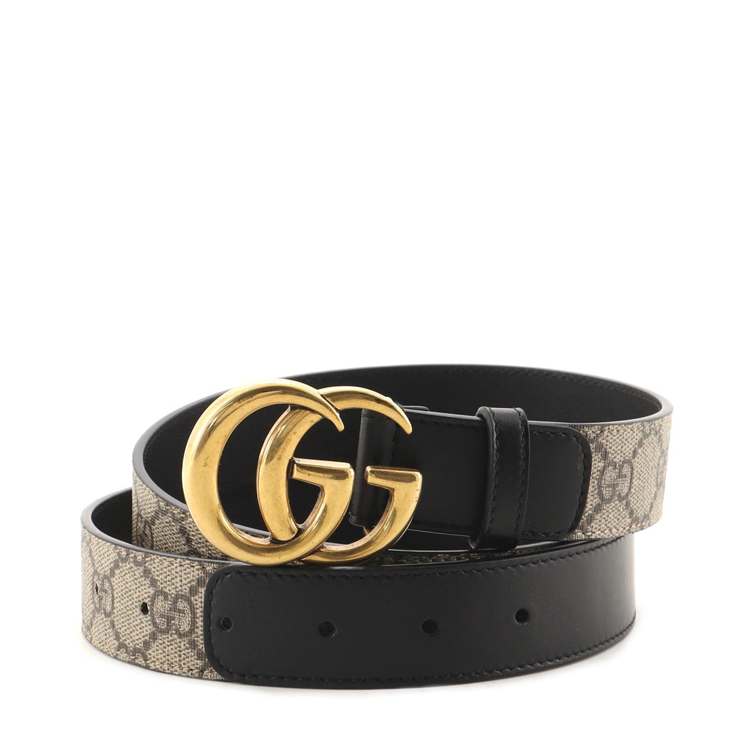 GG Marmont Belt GG Coated Canvas and Leather Wide 95