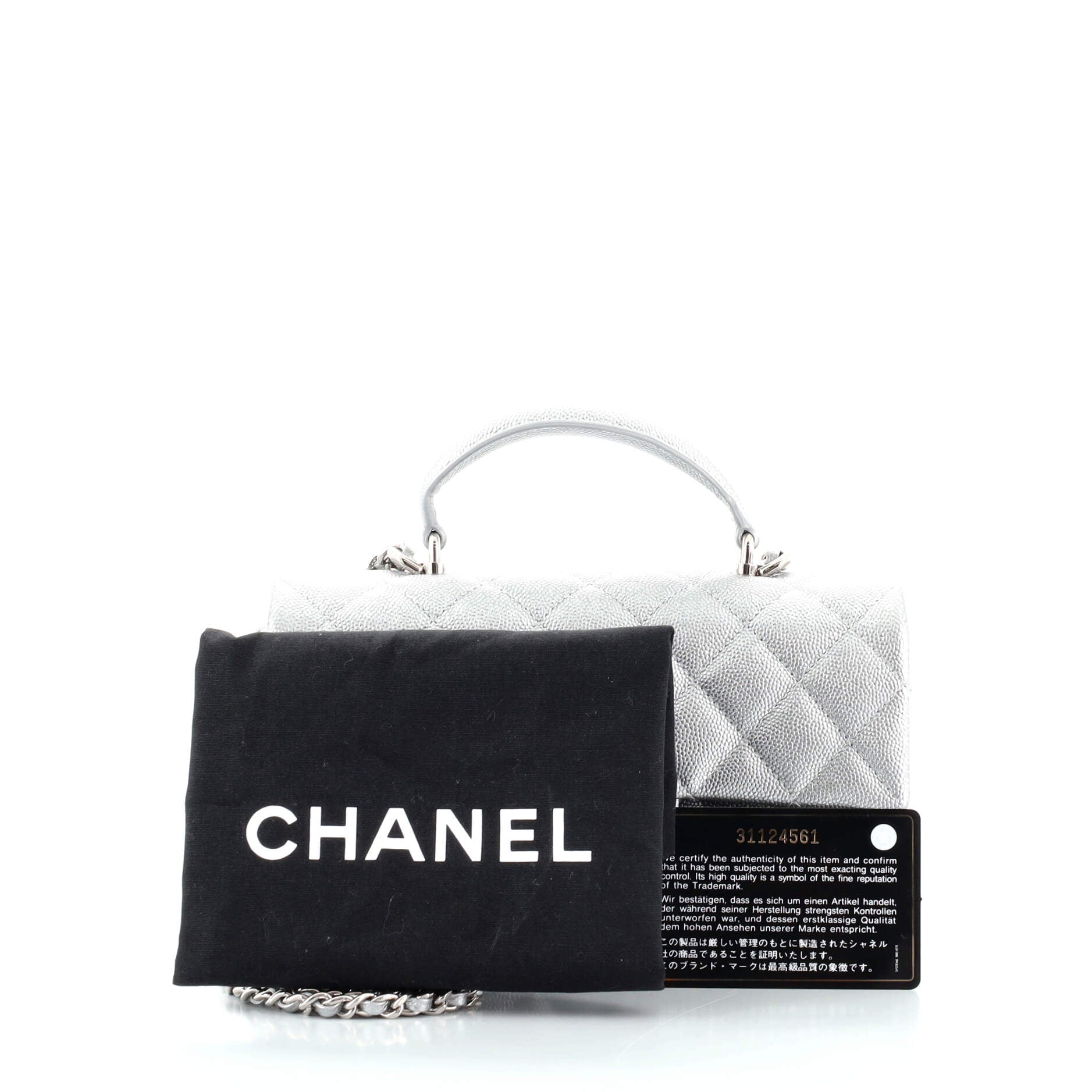 Classic Single Flap Top Handle Bag Quilted Caviar Mini