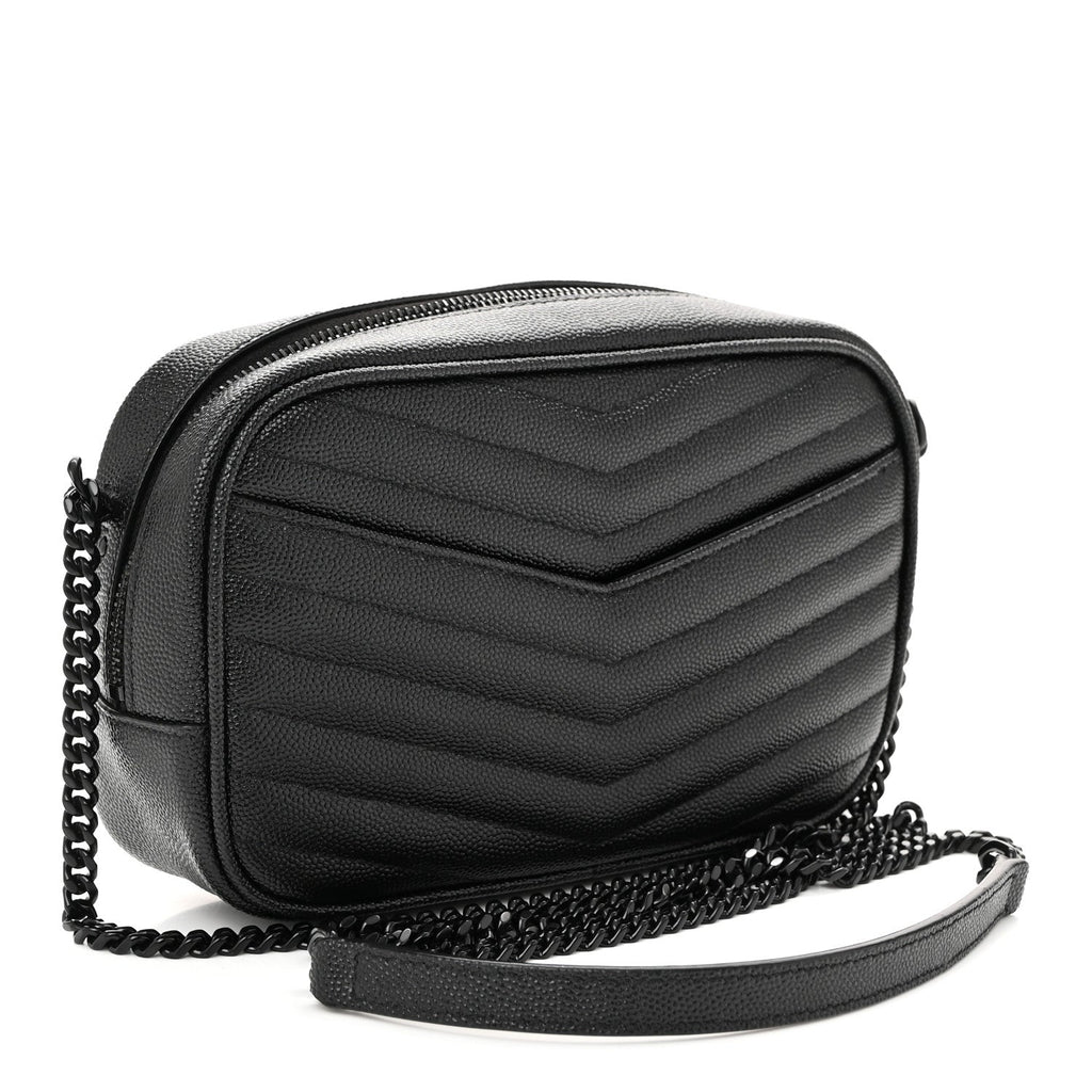 Grain De Poudre Matelasse Monochrome Monogram Mini Lou Camera Bag Black