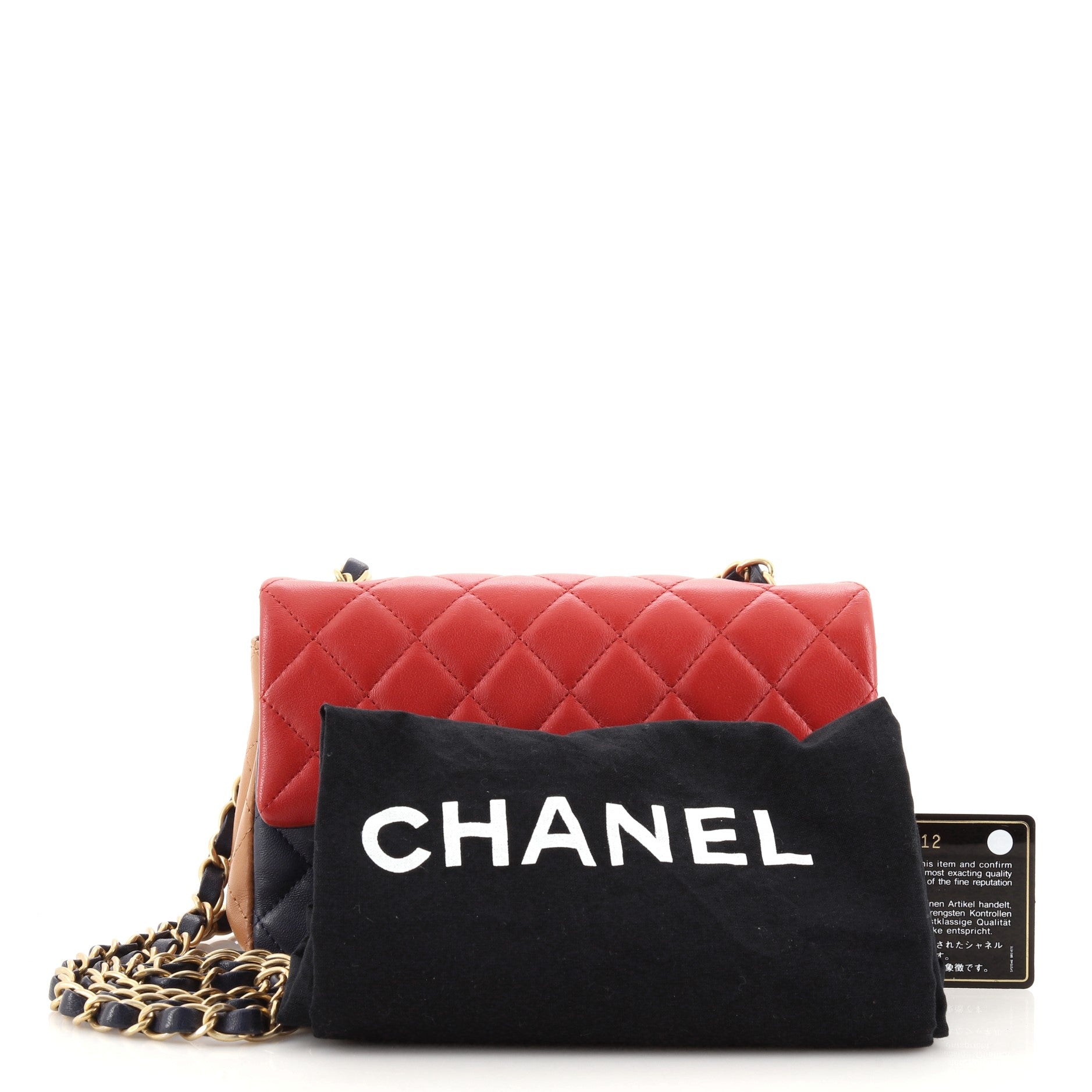 Tricolor Classic Single Flap Bag Quilted Lambskin Mini
