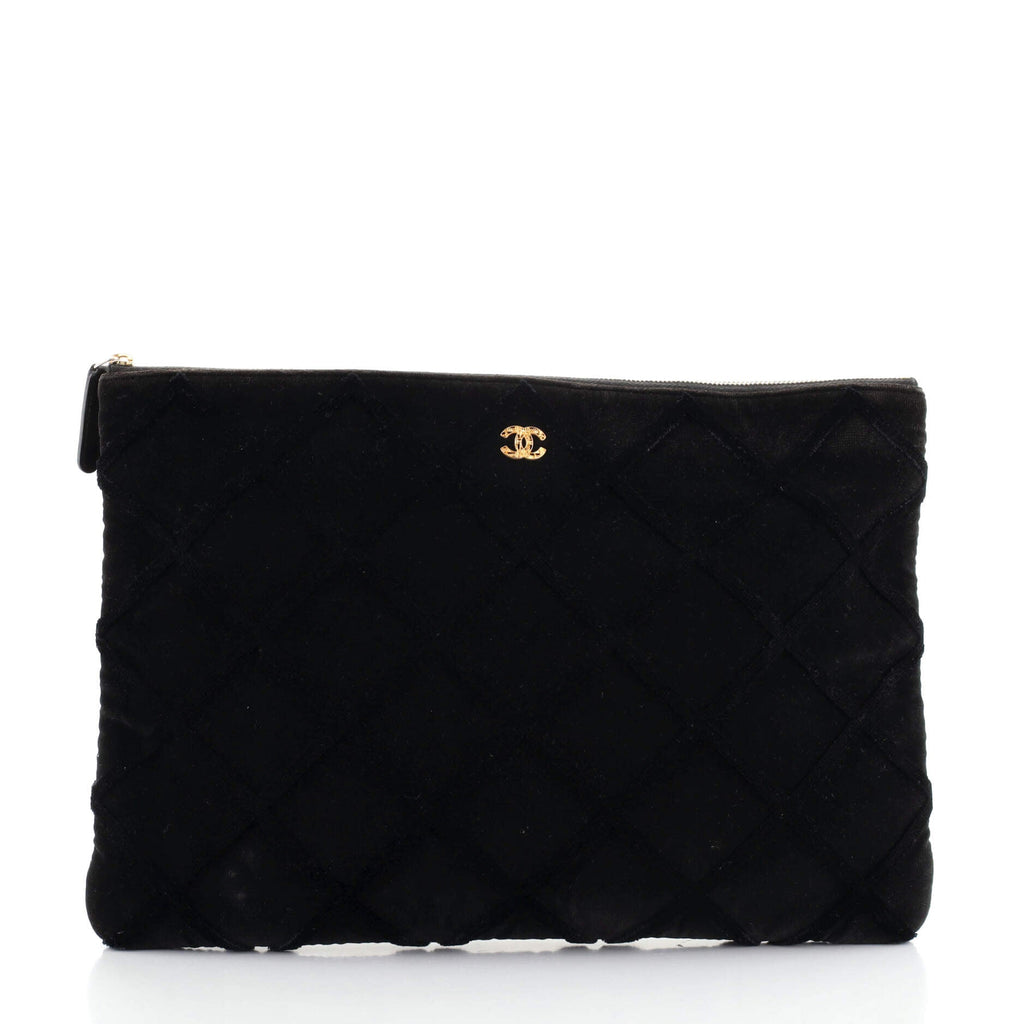 O Case Clutch 3D Quilted Velvet Large