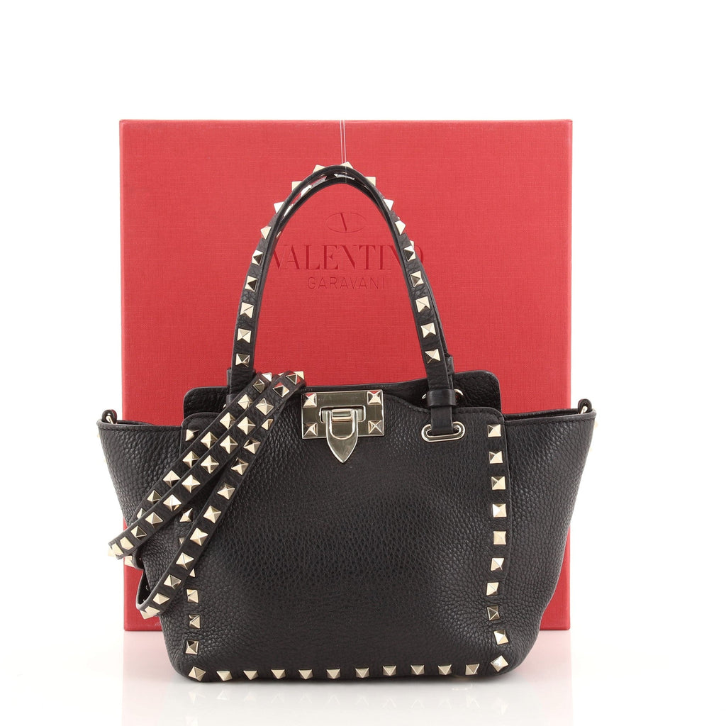 Rockstud Tote Pebbled Leather Mini