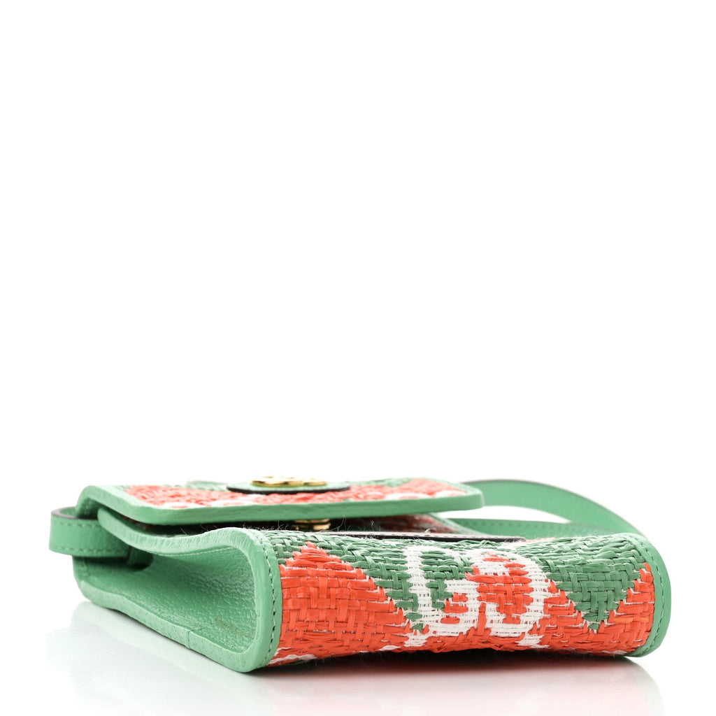 Straw Textured Dollar Calfskin Miami Mini Crossbody Deep Orange New Shamarock Off White Peanut Brown