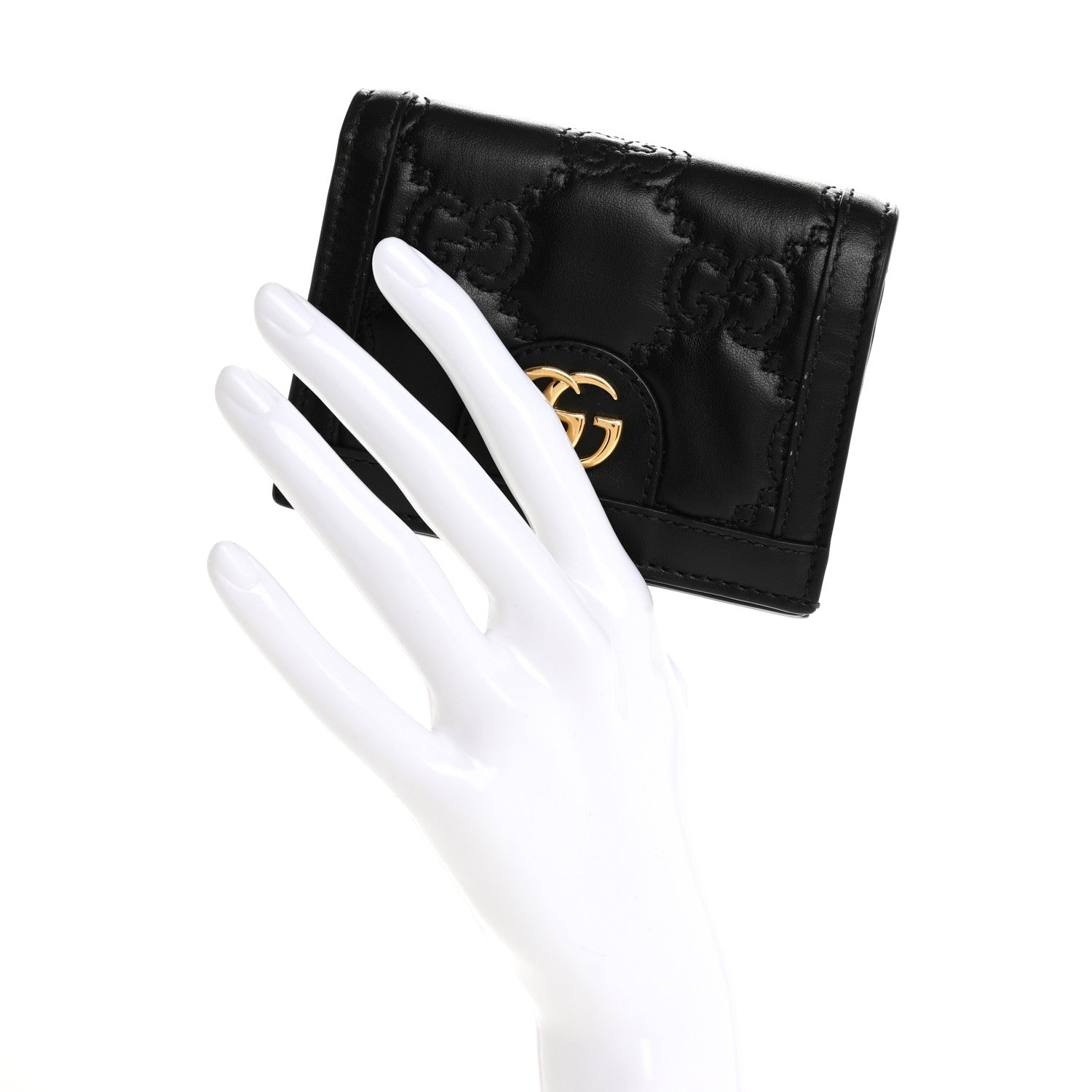 Calfskin GG Matelasse  Case Wallet Black