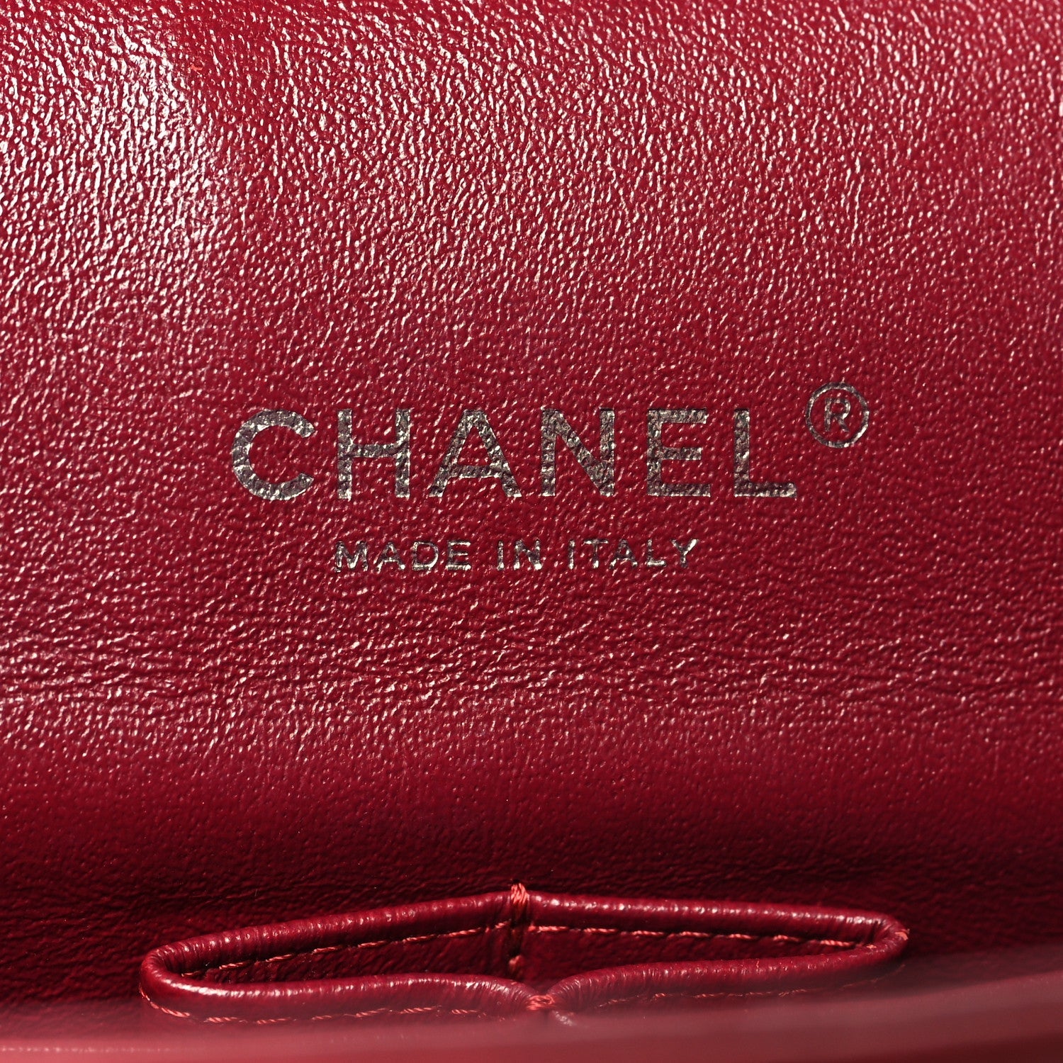 Patent Quilted Maxi Double Flap Dark Red