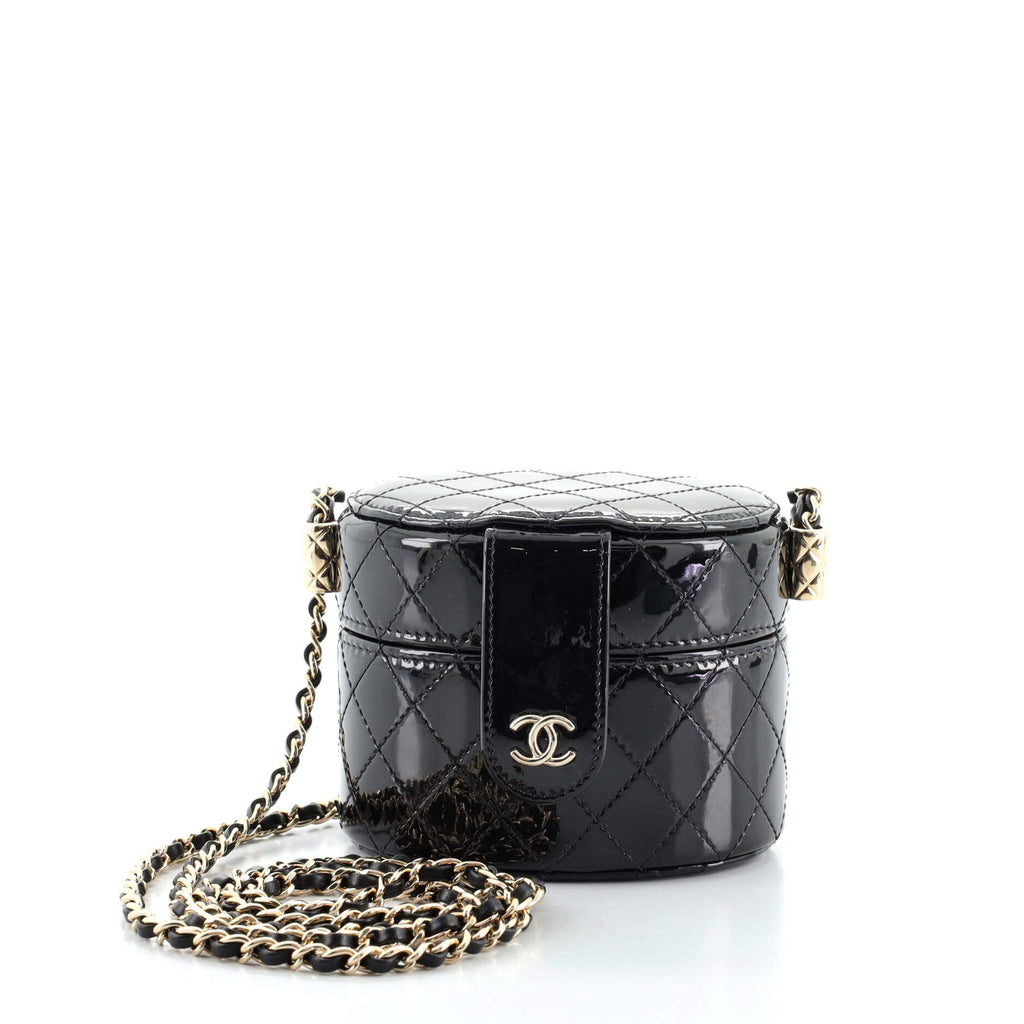 CC Allure Vanity Case with Chain Quilted Patent Mini