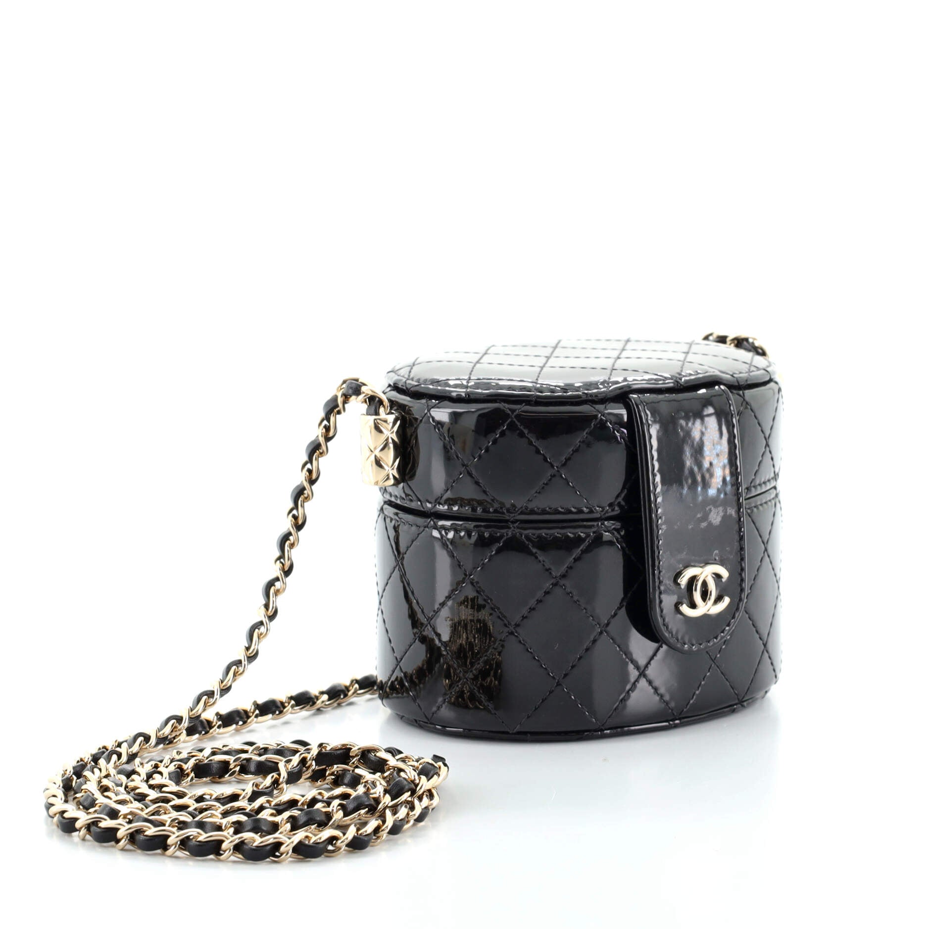 CC Allure Vanity Case with Chain Quilted Patent Mini
