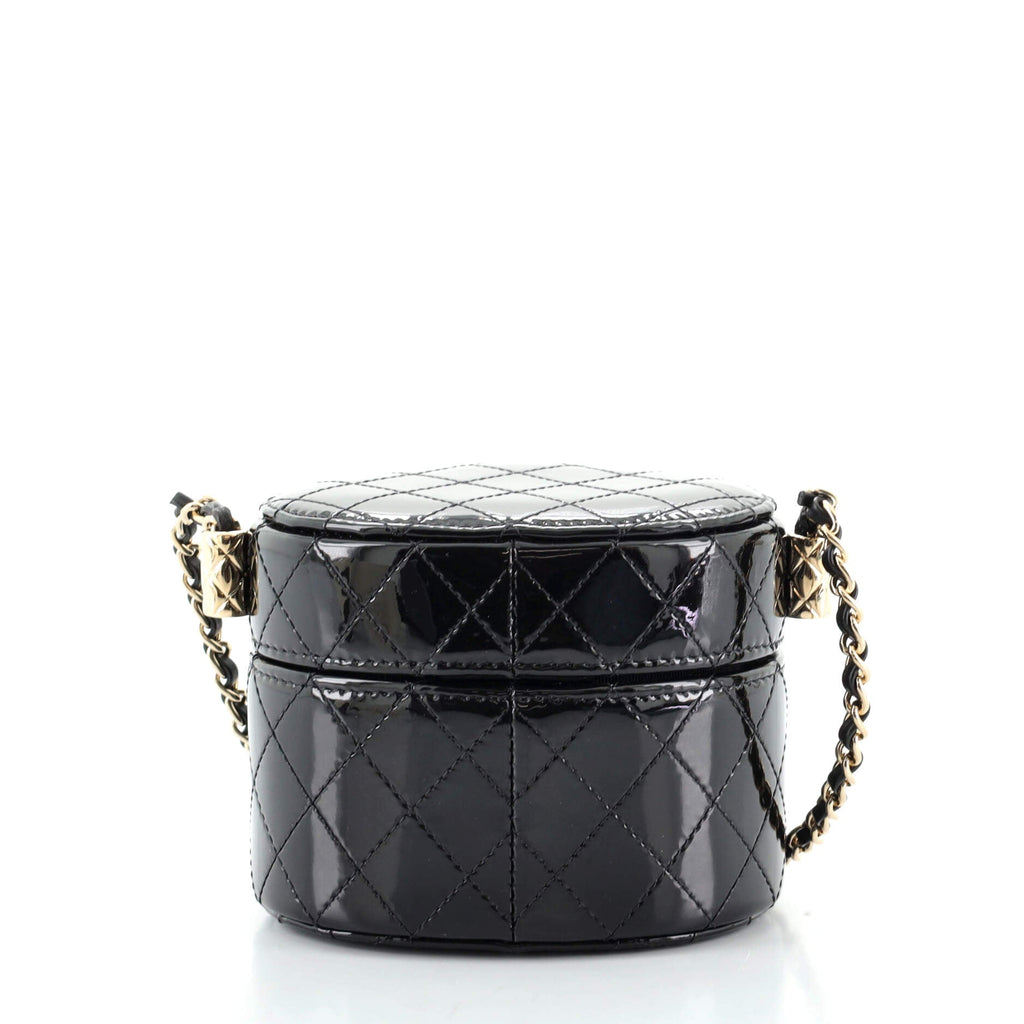 CC Allure Vanity Case with Chain Quilted Patent Mini