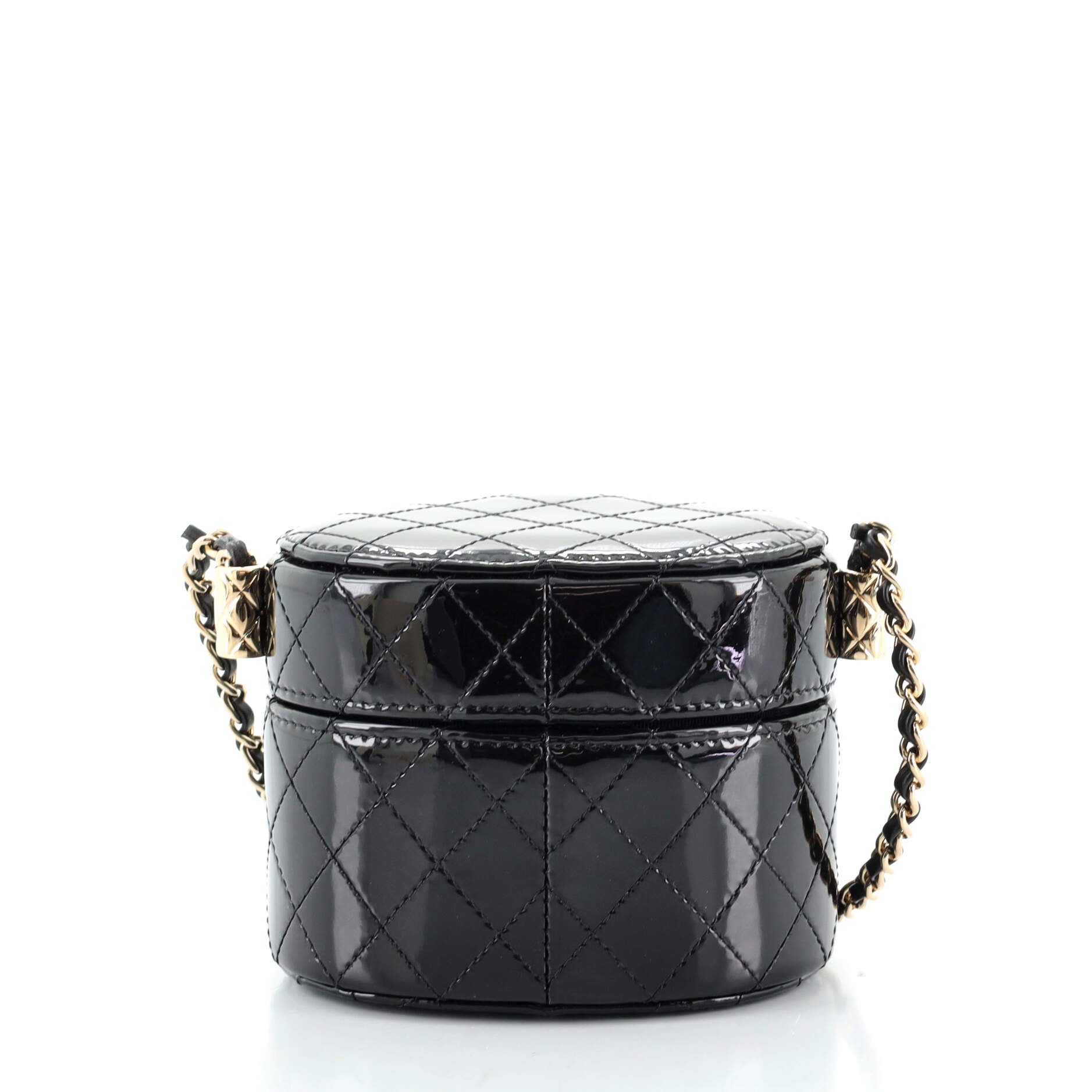 CC Allure Vanity Case with Chain Quilted Patent Mini