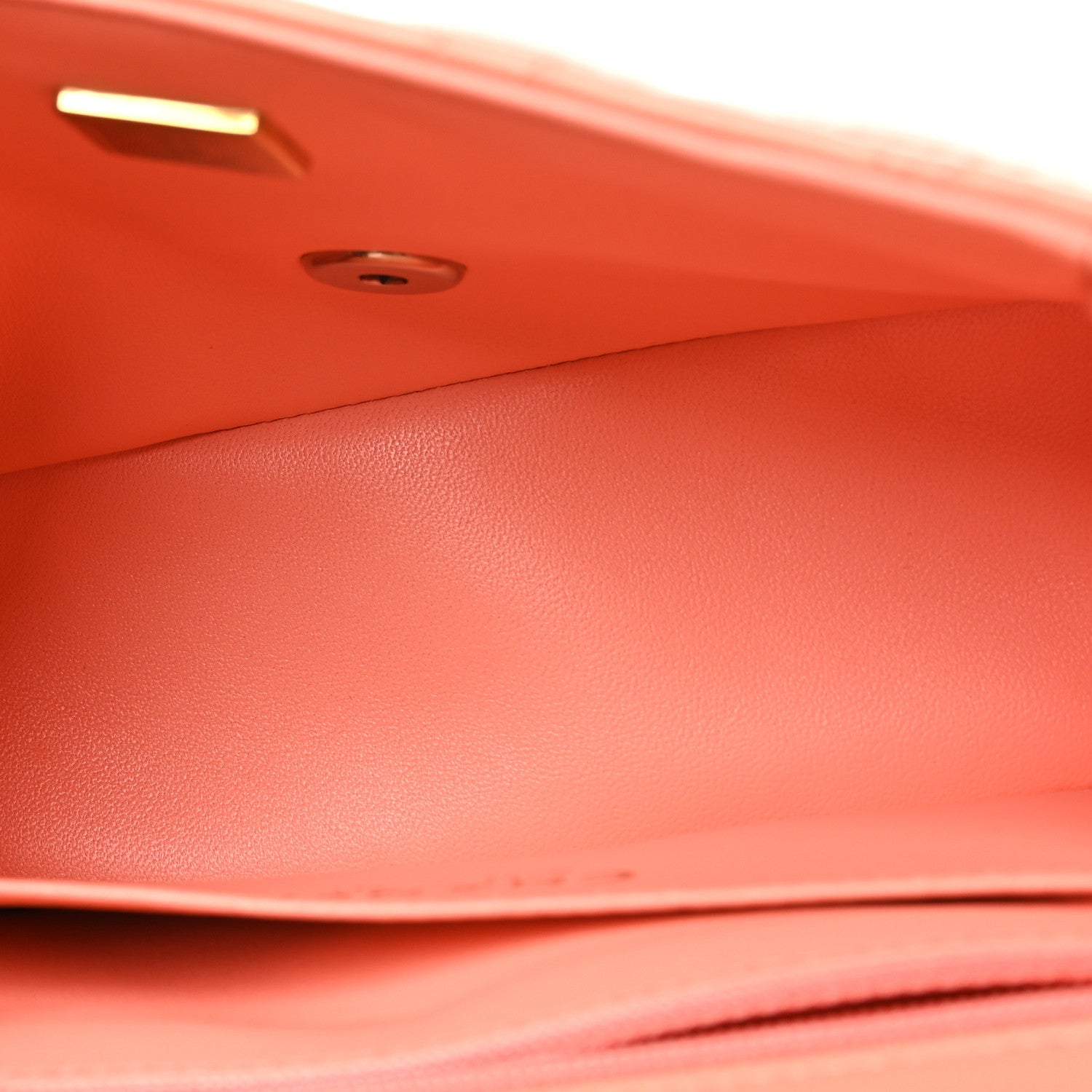 Lambskin Quilted Mini Square Flap Light Orange