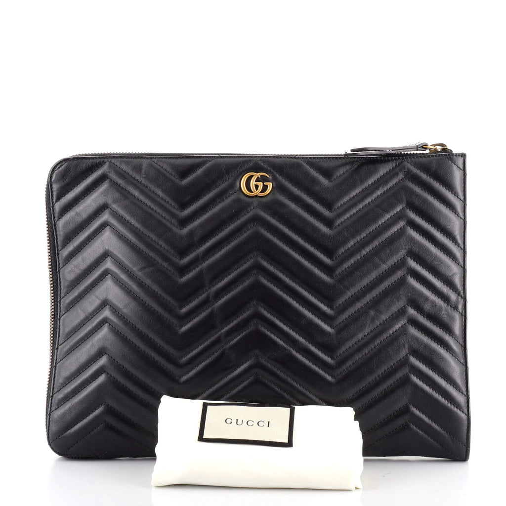 GG Marmont Portfolio Clutch Matelasse Leather
