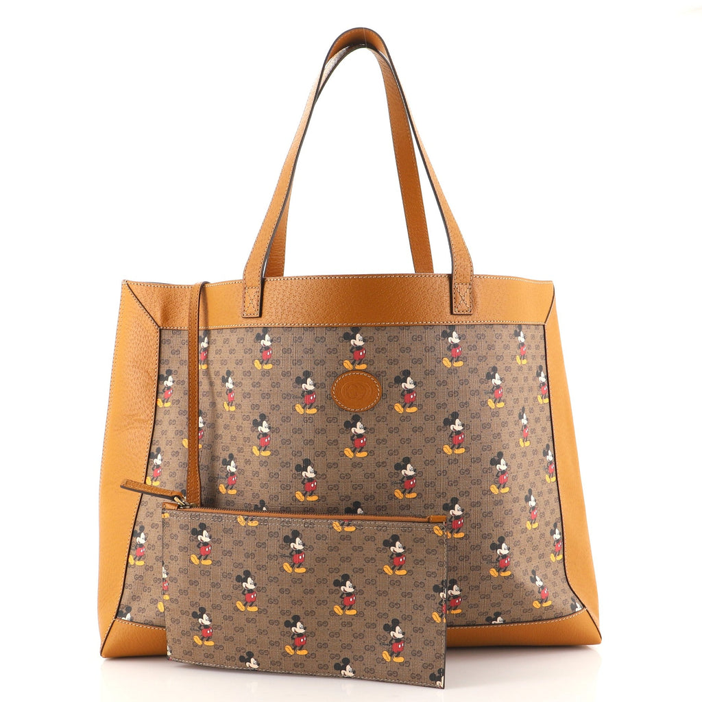 Disney Mickey Mouse Soft Open Tote Printed Mini GG Coated Canvas Medium