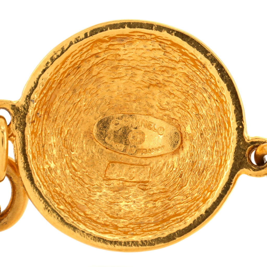 Vintage CC Quilted Medallion Bracelet Metal