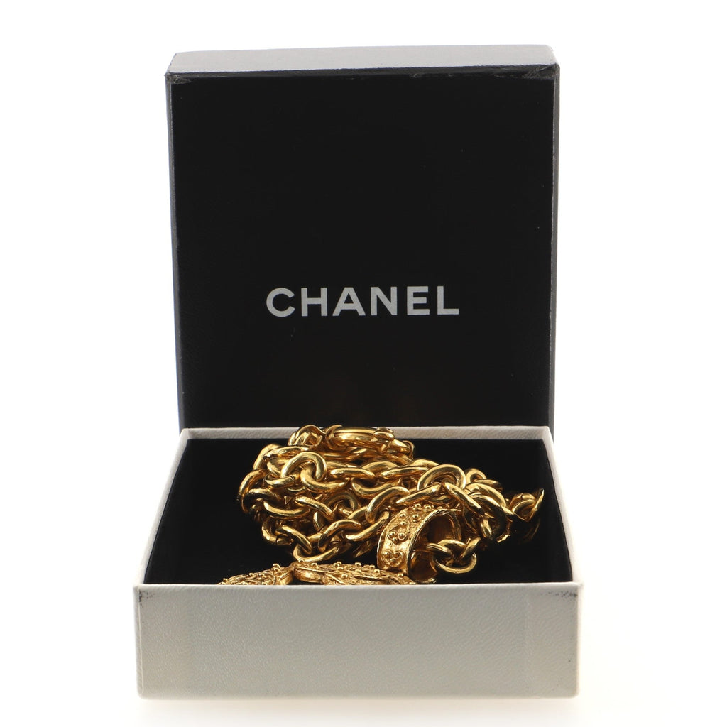 Vintage Triple CC Chain Necklace Metal