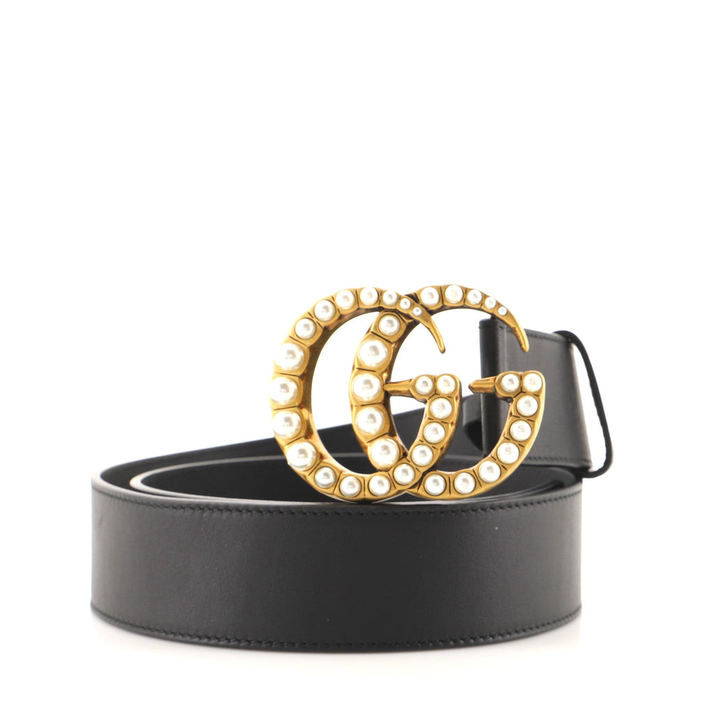 Pearly GG Marmont Belt Leather Wide 85