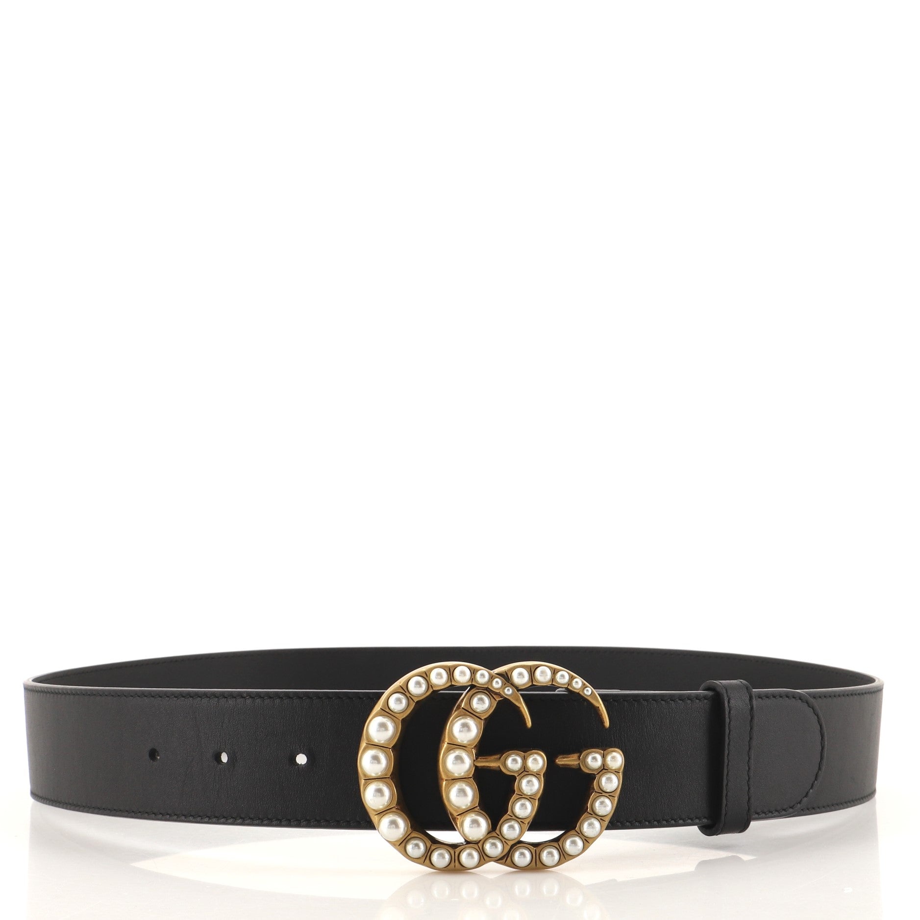 Pearly GG Marmont Belt Leather Wide 85