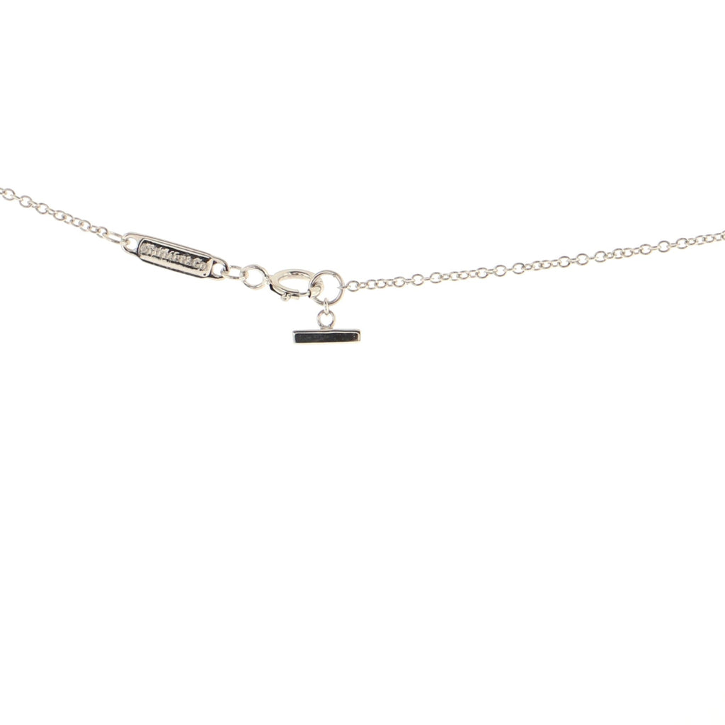 T Smile Pendant Necklace 18K White Gold with Diamonds Large
