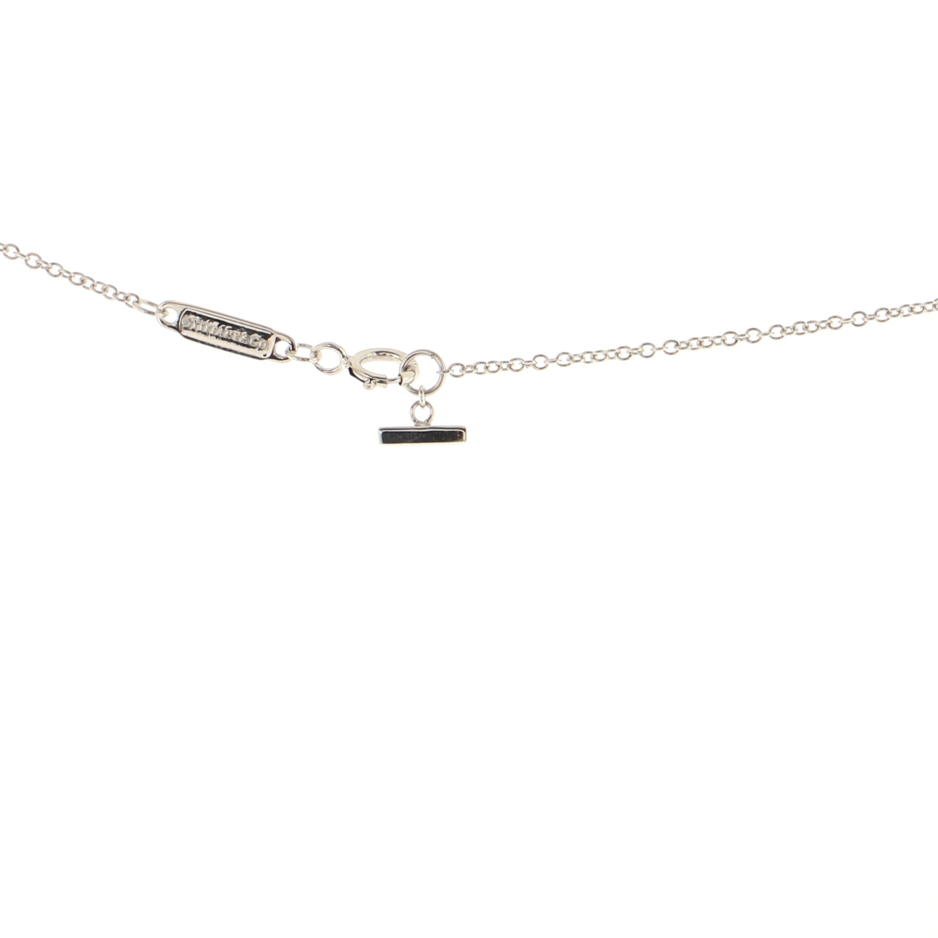 T Smile Pendant Necklace 18K White Gold with Diamonds Large