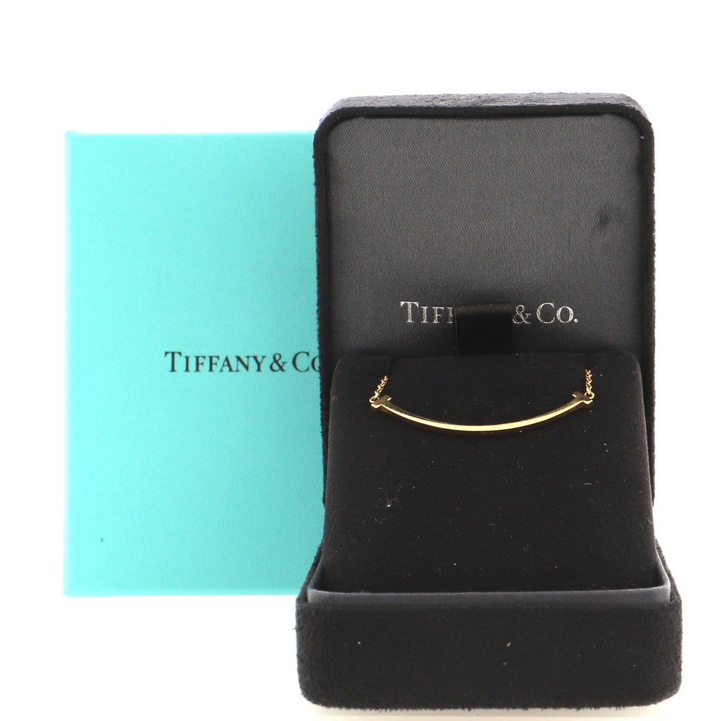 T Smile Pendant Necklace 18K Rose Gold Small