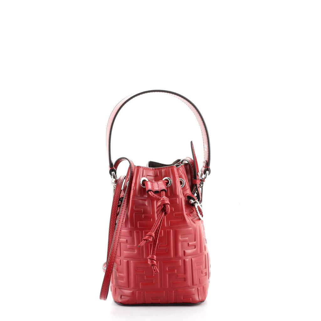 Mon Tresor Bucket Bag Zucca Embossed Leather Mini