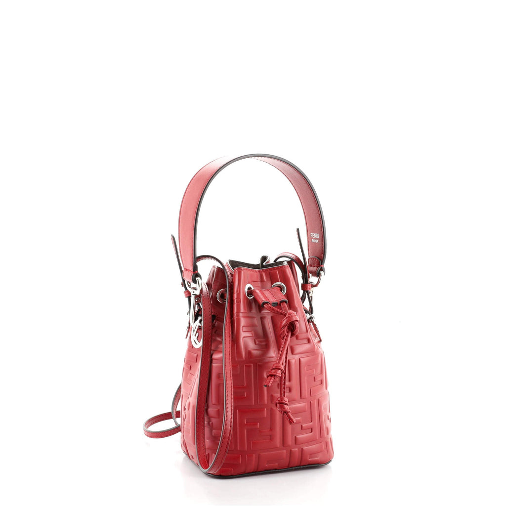 Mon Tresor Bucket Bag Zucca Embossed Leather Mini