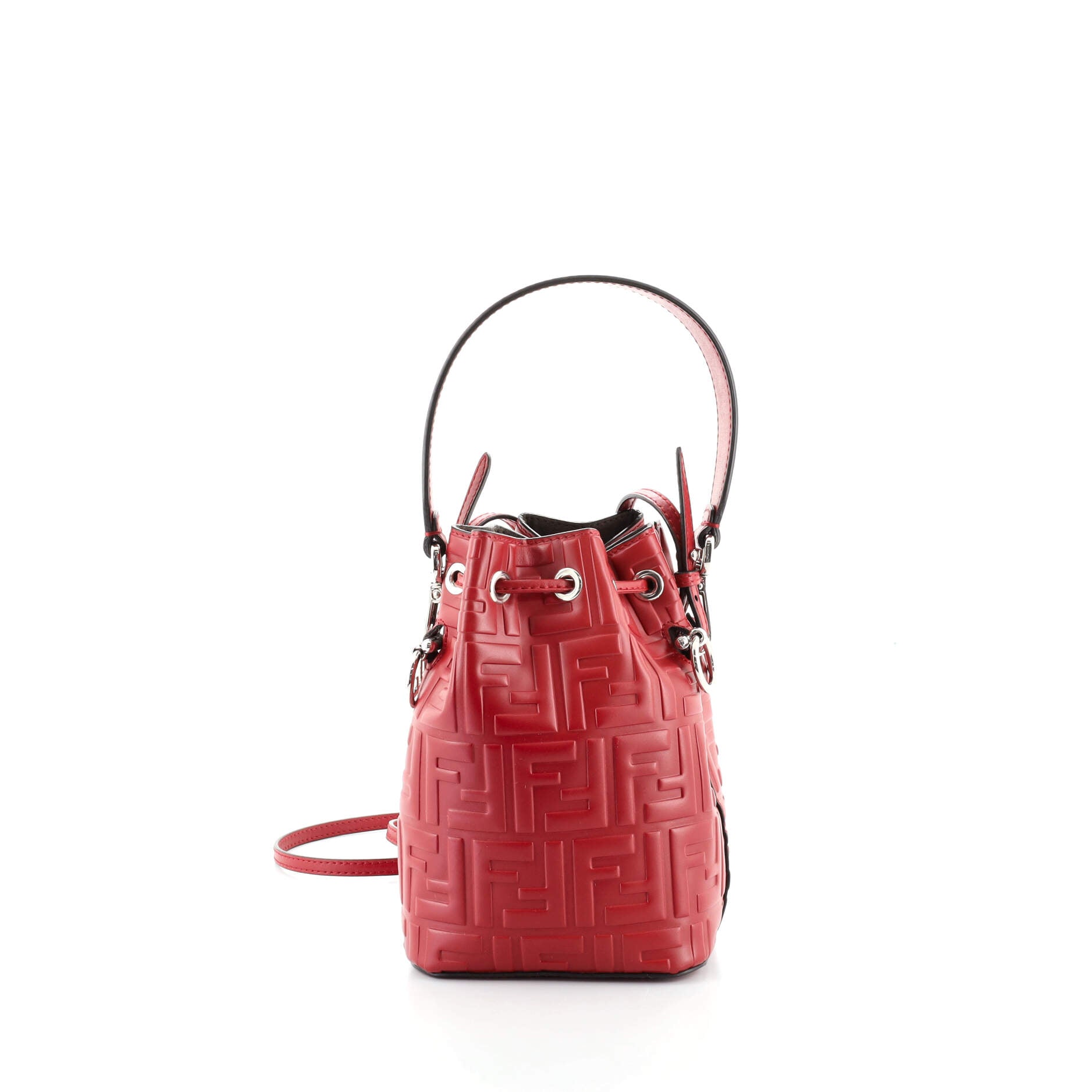Mon Tresor Bucket Bag Zucca Embossed Leather Mini