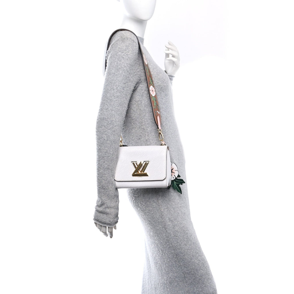 Epi Asnieres Flowers Twist Shoulder Bag PM White