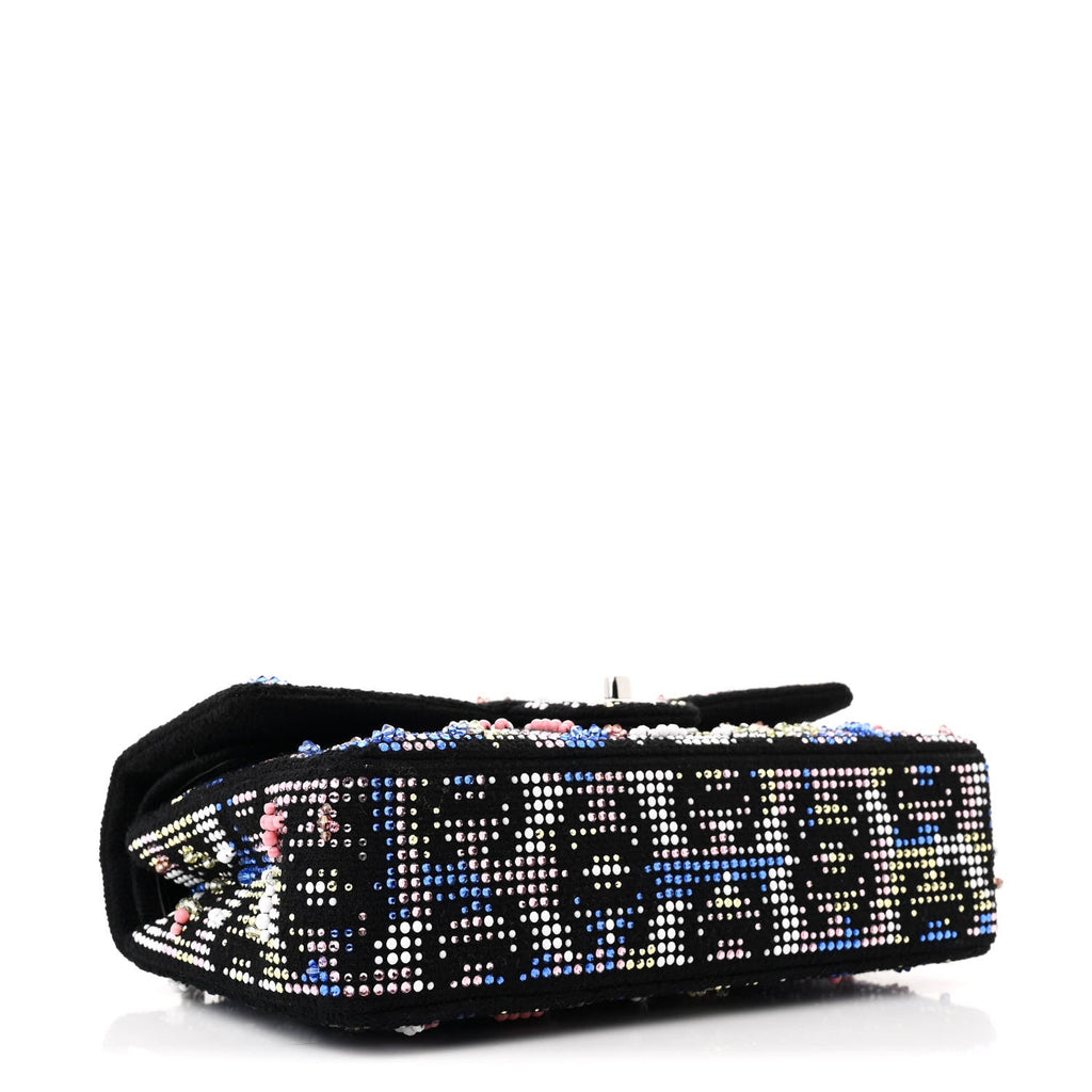 Crystal Tweed CC Medium Double Flap Black