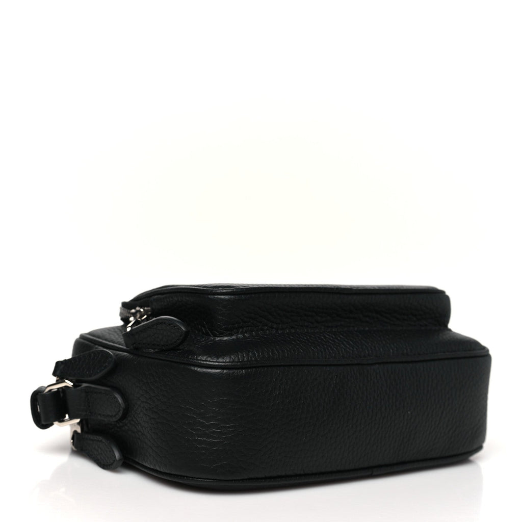 Grained Calfskin Small Camera Bag Black