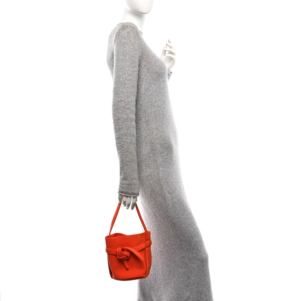 Nubuck Mini Leo Bucket Bag Orange