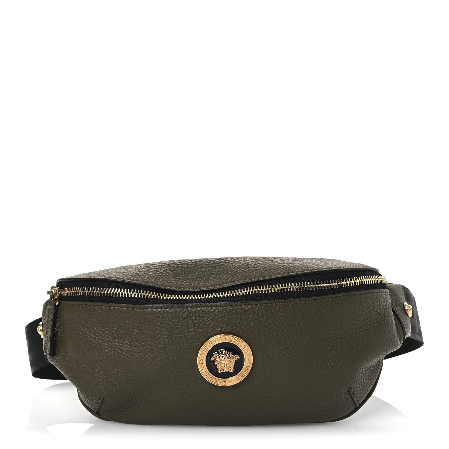 Grained Calfskin Vanitas Medea Belt Bag Olive Green