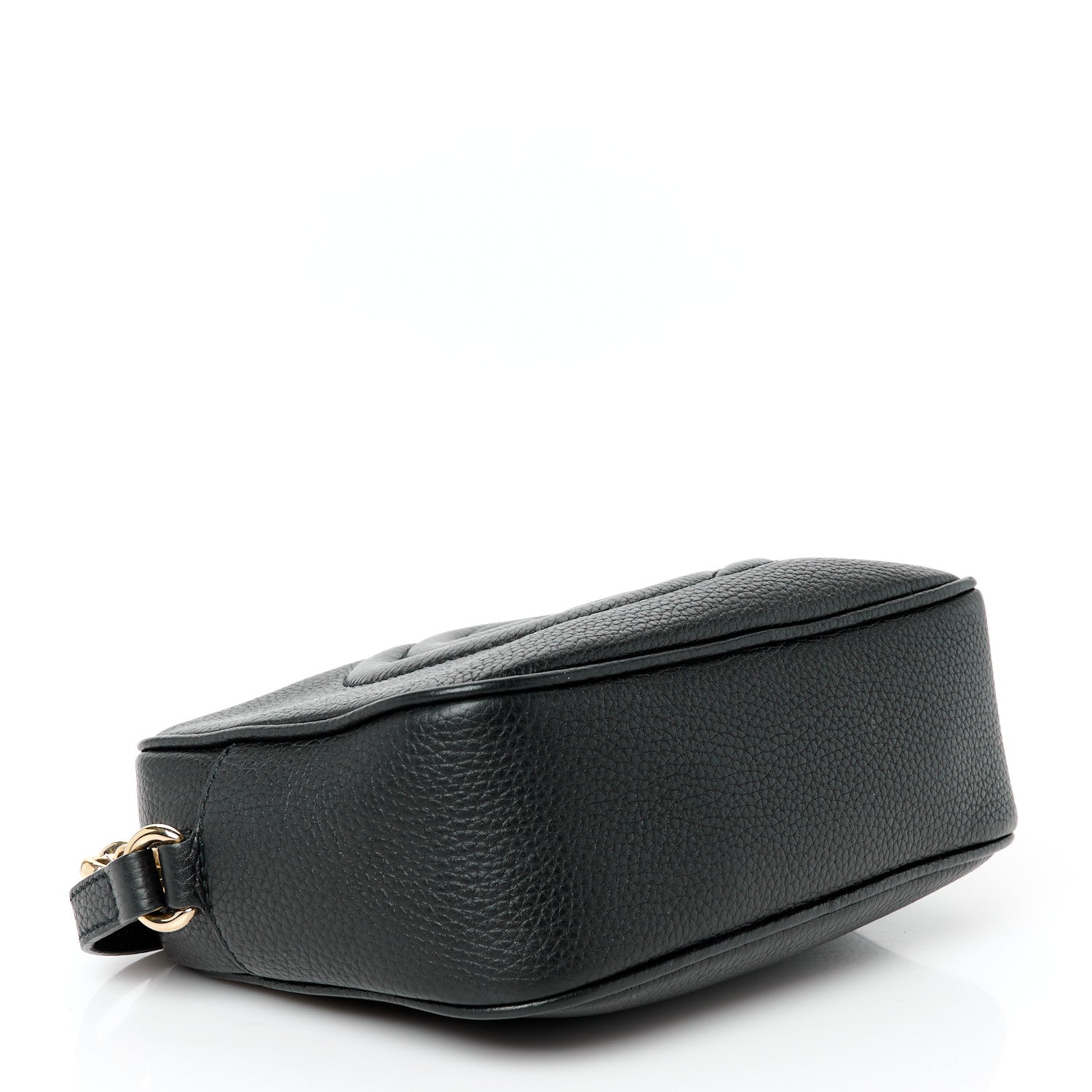 Pebbled Calfskin Small Soho Disco Bag Black