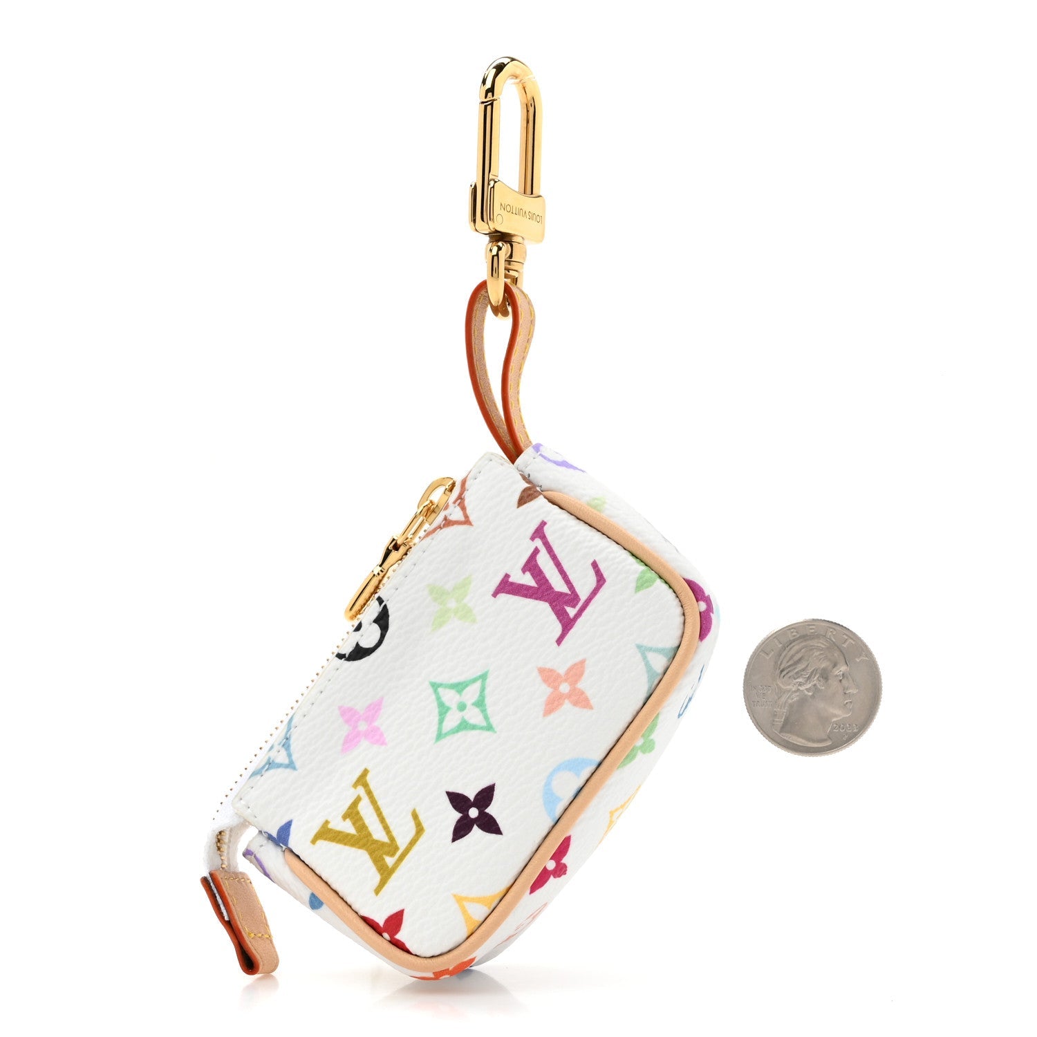 LV x TM Monogram Multicolor Micro Pochette White