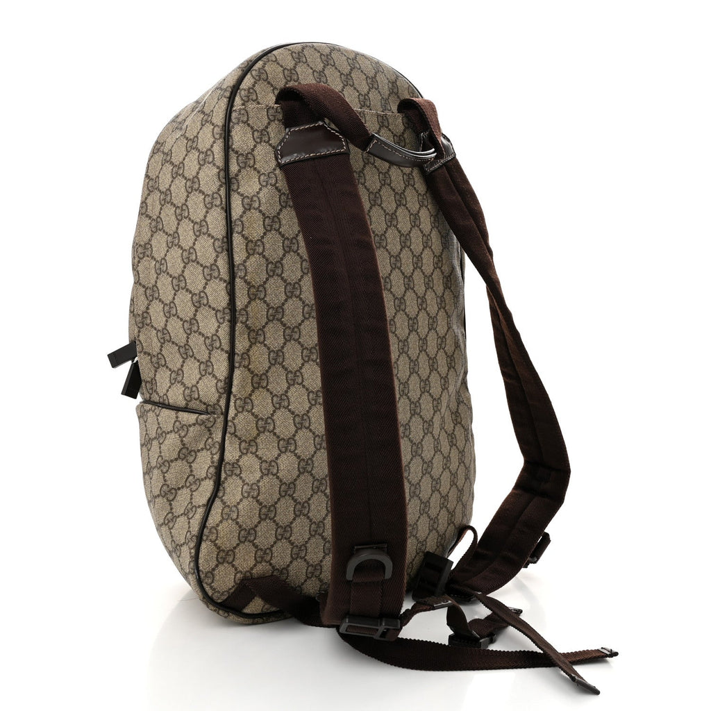 GG Plus Monogram Interlocking G Medium Backpack Dark Brown