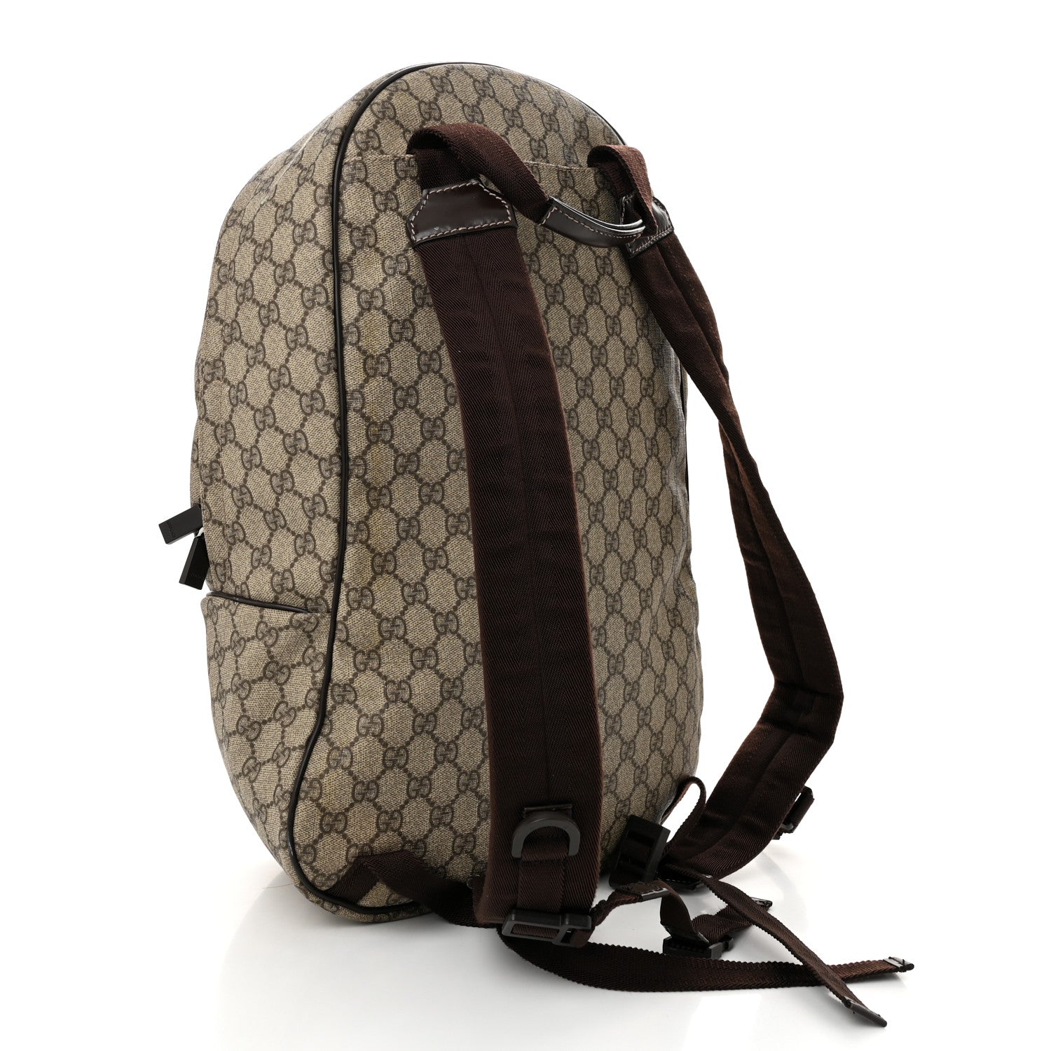 GG Plus Monogram Interlocking G Medium Backpack Dark Brown
