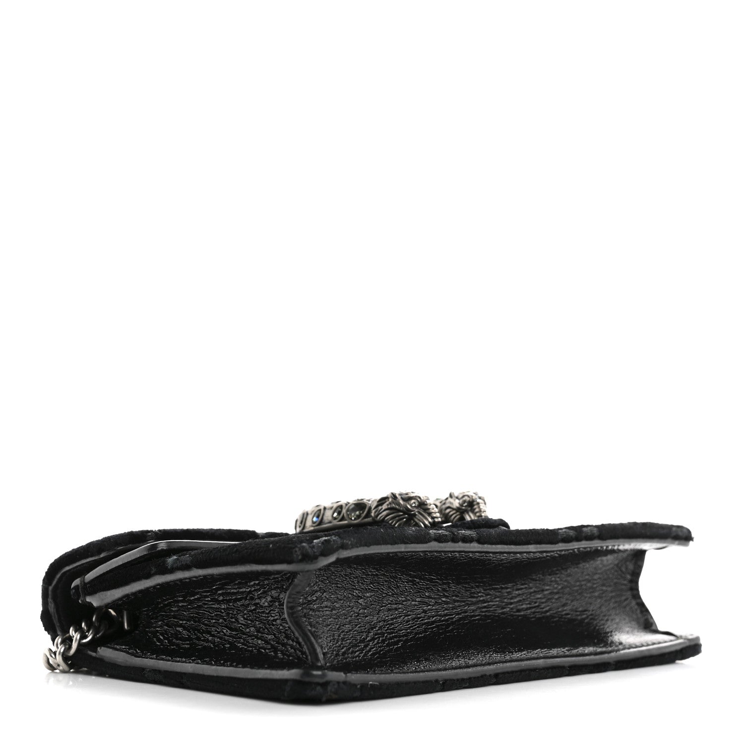 Velvet GG Monogram Super Mini Dionysus Shoulder Bag Black