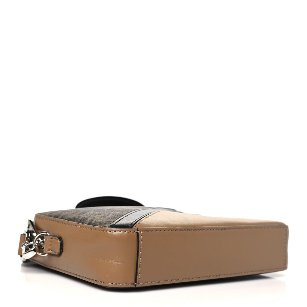 Glazed Fabric Vitello Cover FF 1974 Diagonal Bi-Color Medium Camera Case Tobacco Moro Sand Black