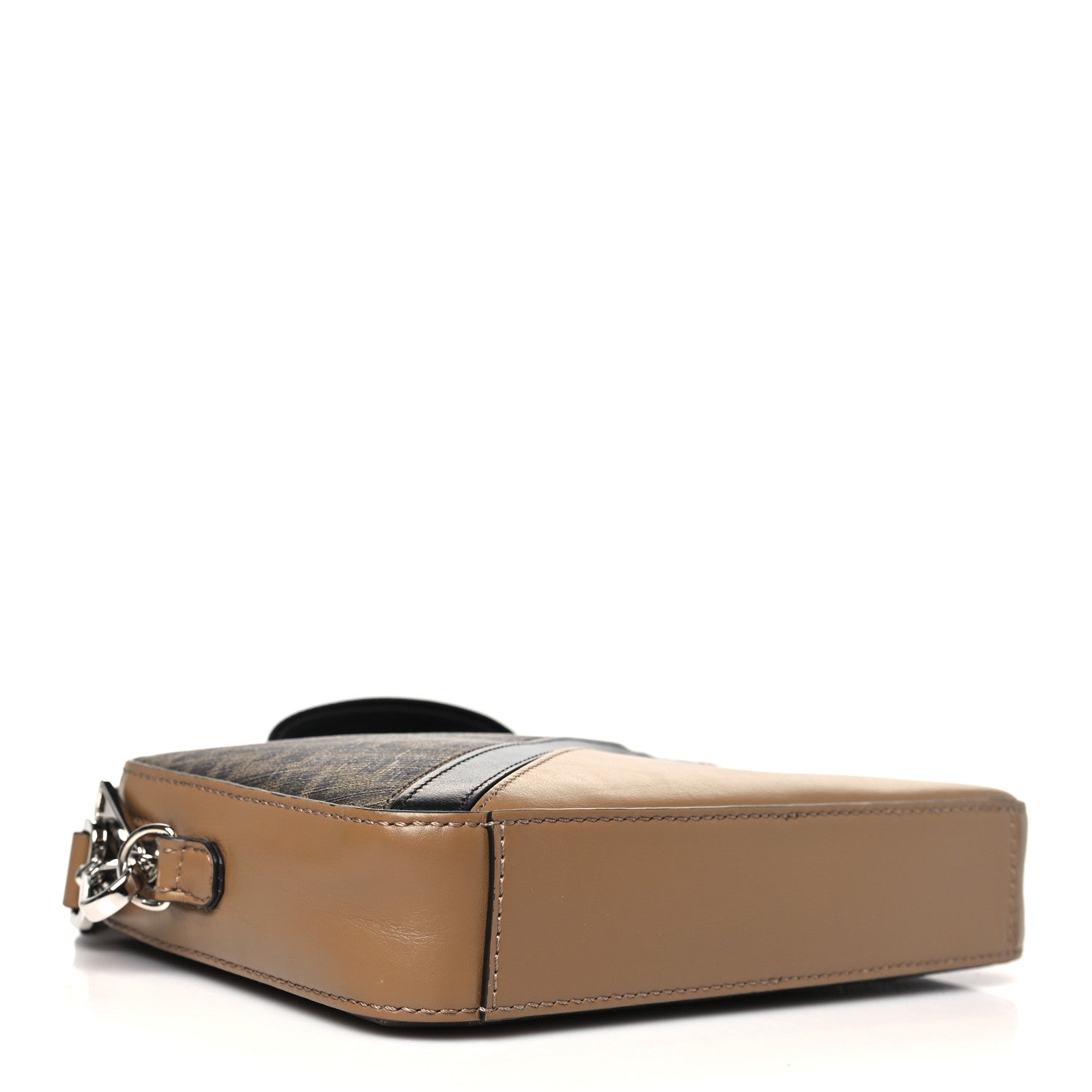 Glazed Fabric Vitello Cover FF 1974 Diagonal Bi-Color Medium Camera Case Tobacco Moro Sand Black