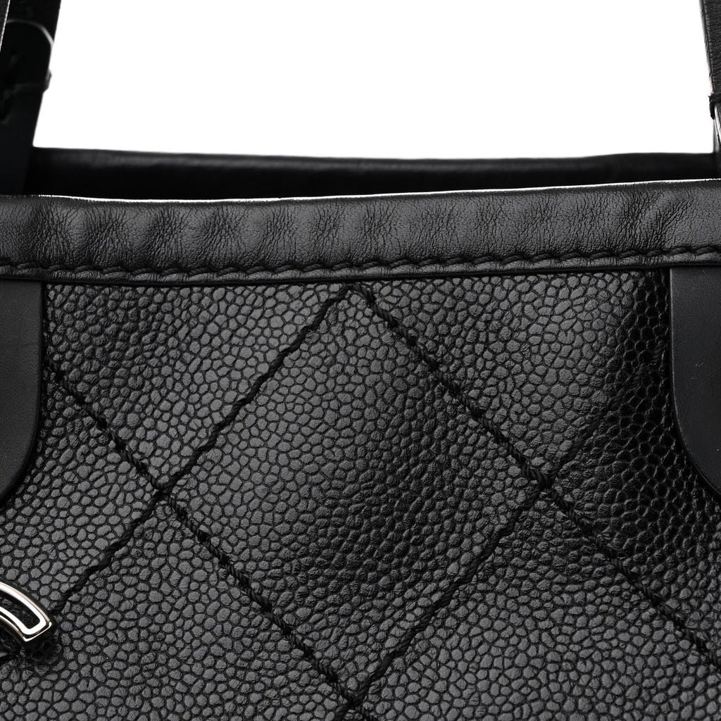 Grained Calfskin Shopping Fever Tote Black