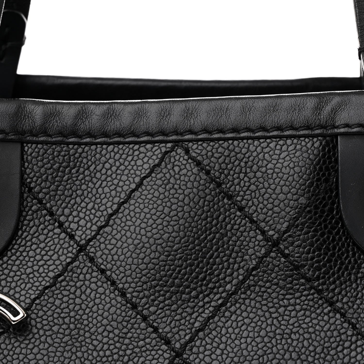 Grained Calfskin Shopping Fever Tote Black