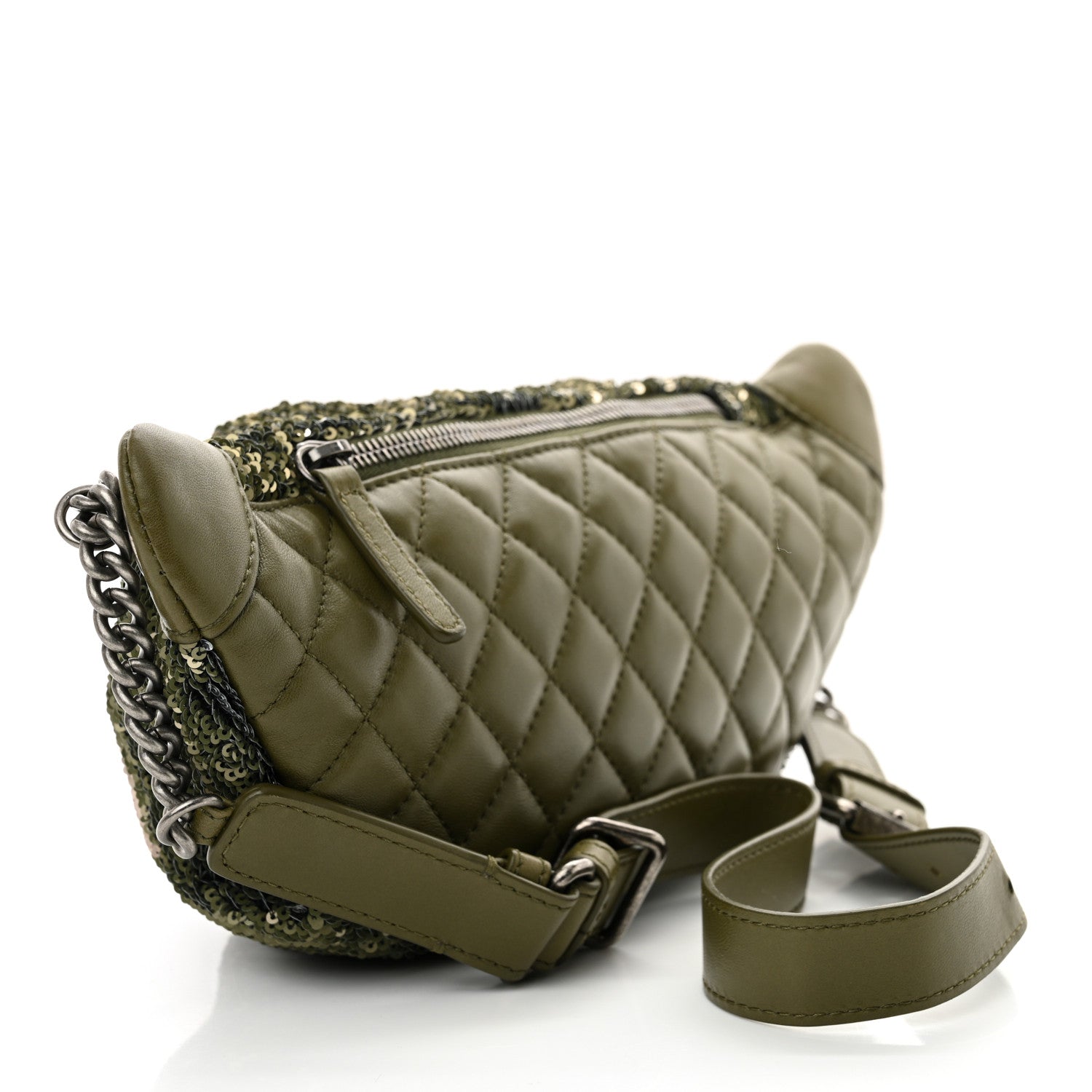 Sequin Coco Cuba Waist Bag Fanny Pack Khaki