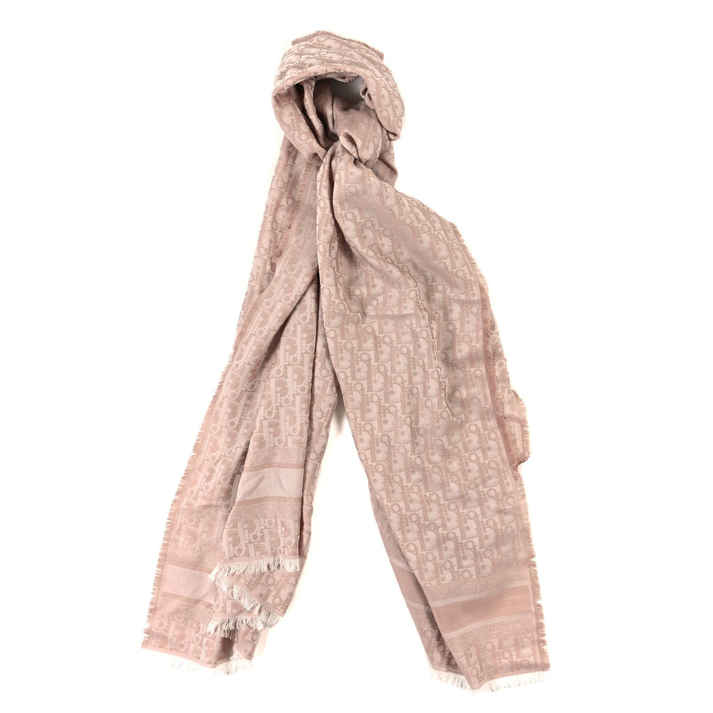 Cashmere Oblique Fringed Scarf Rose