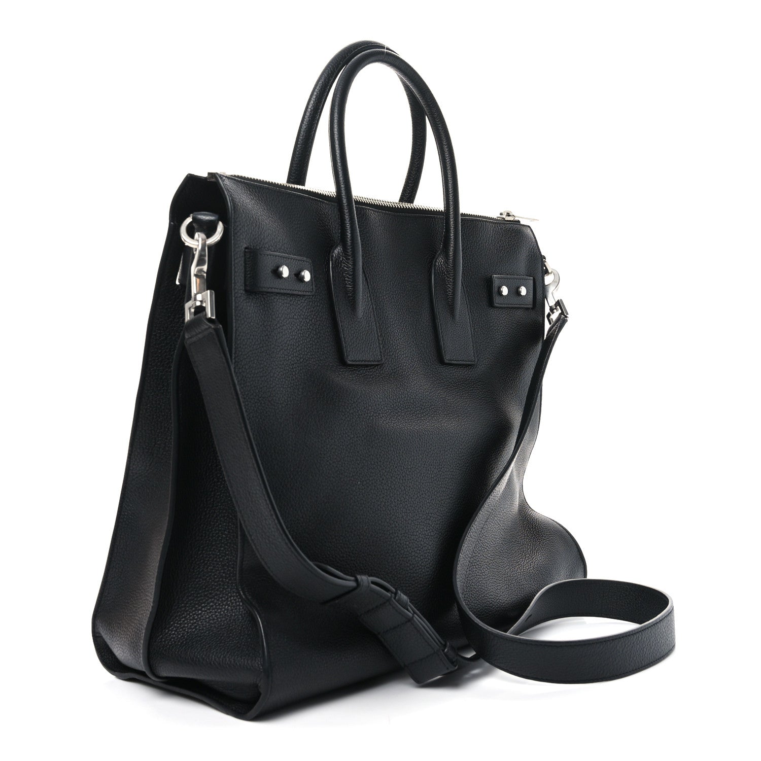 Grained Calfskin Sac De Jour Souple North South Tote Black